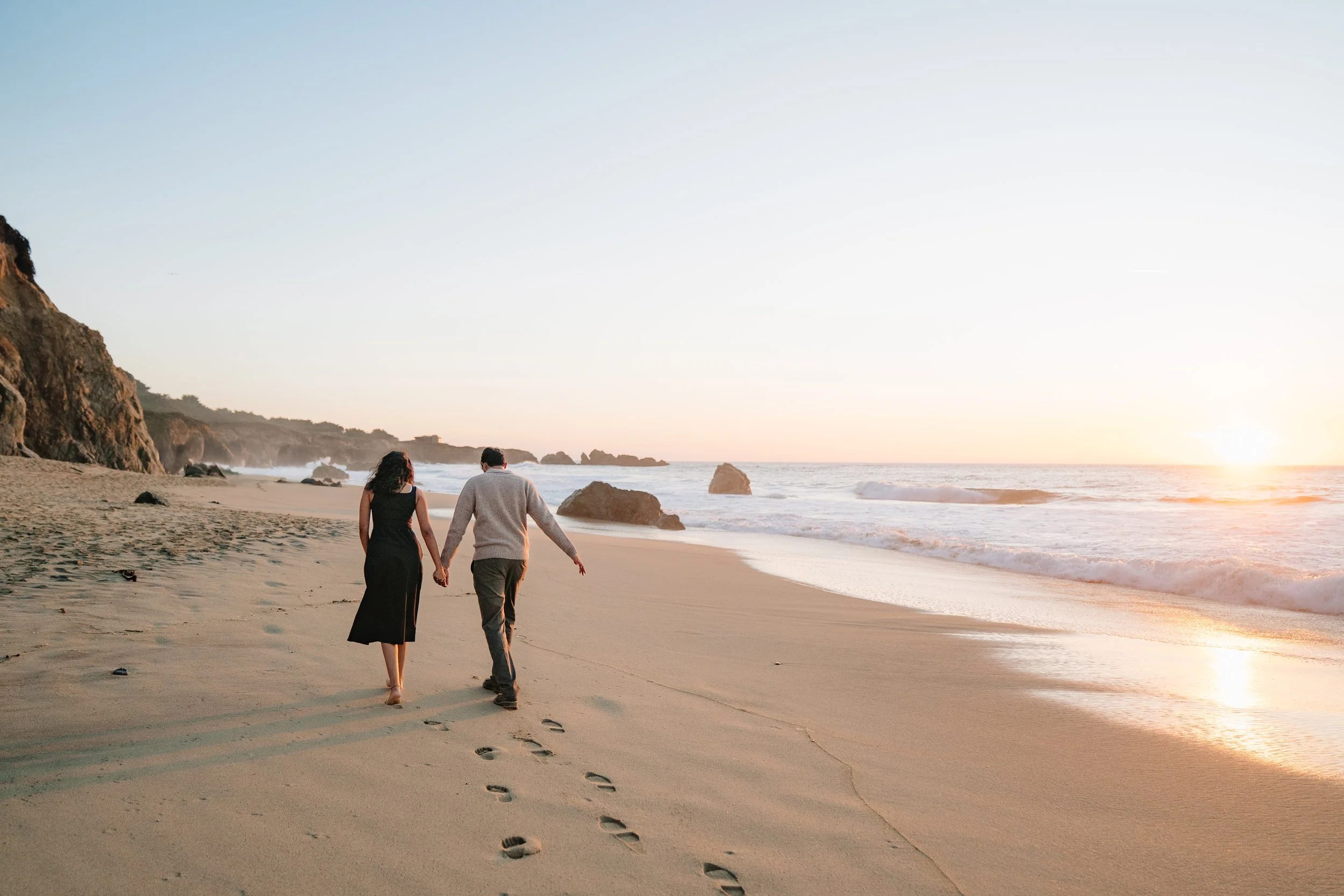Natural candid couples session in Santa Cruz Big Sur Proposal