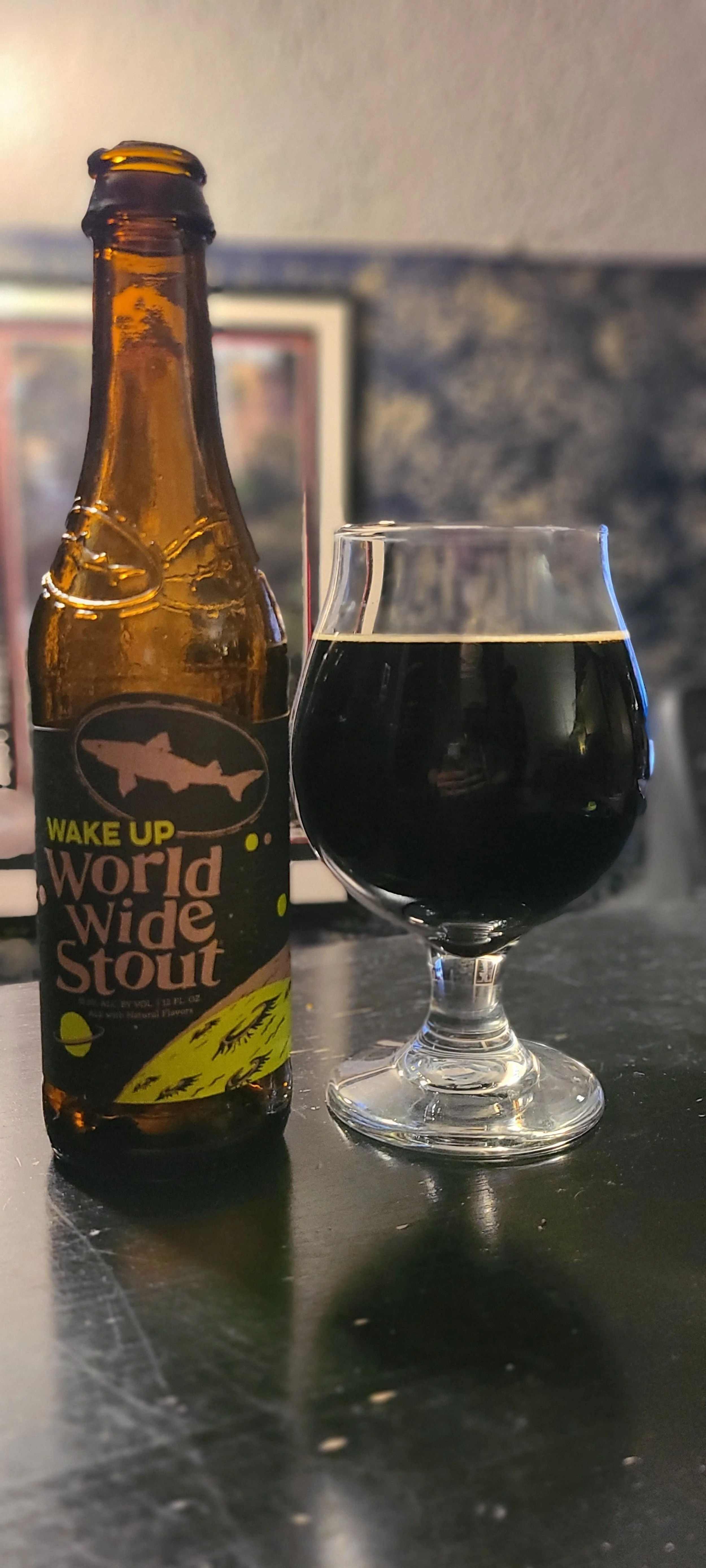 Beer bottle and glassware