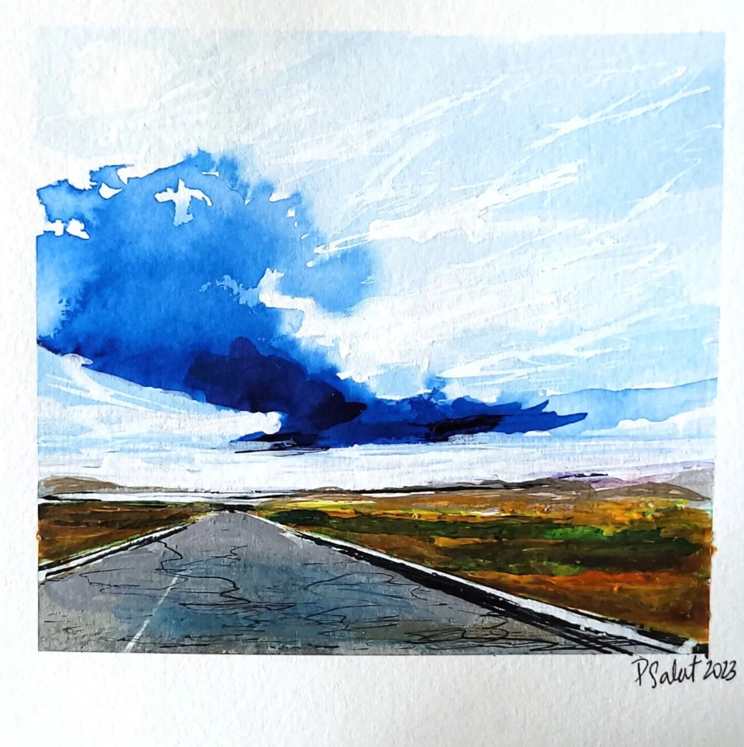 "This Land" 5 x 5 on paper