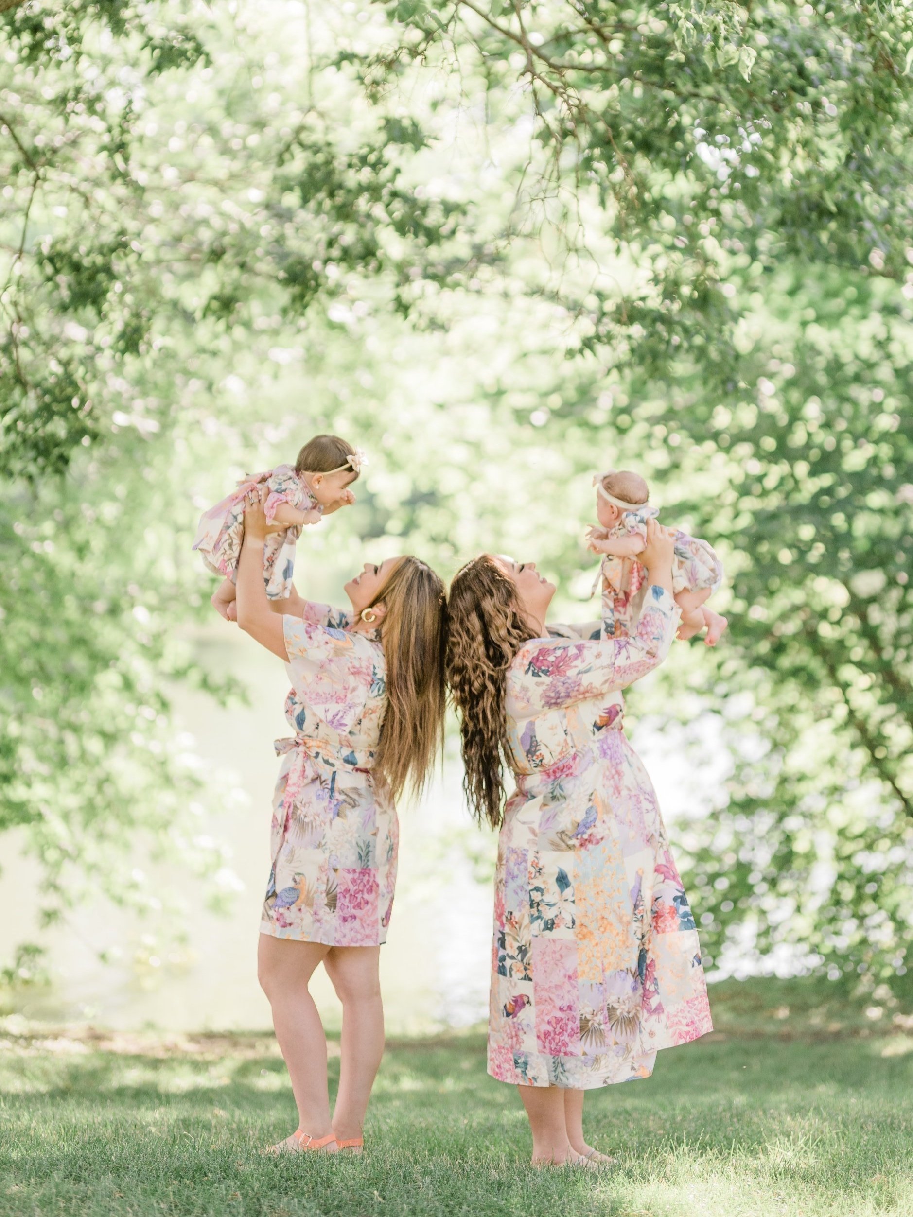 sharing a joyful moment with other moms