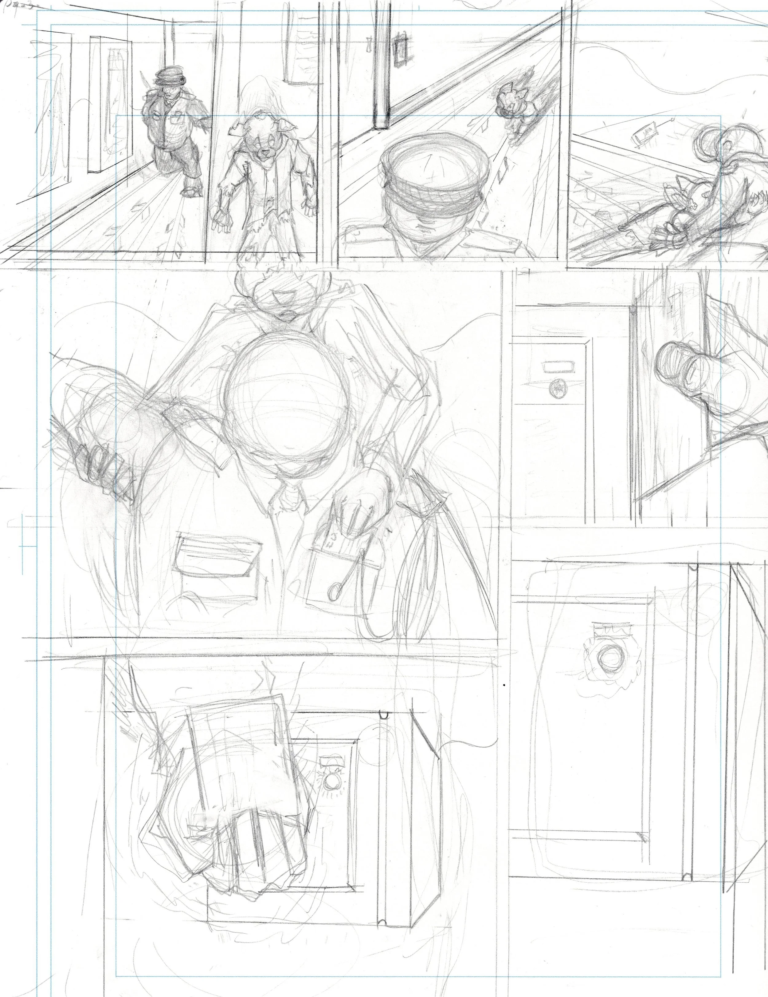 "Stray" Page 3 pencils 
 9 x 12 on Bristol paper.