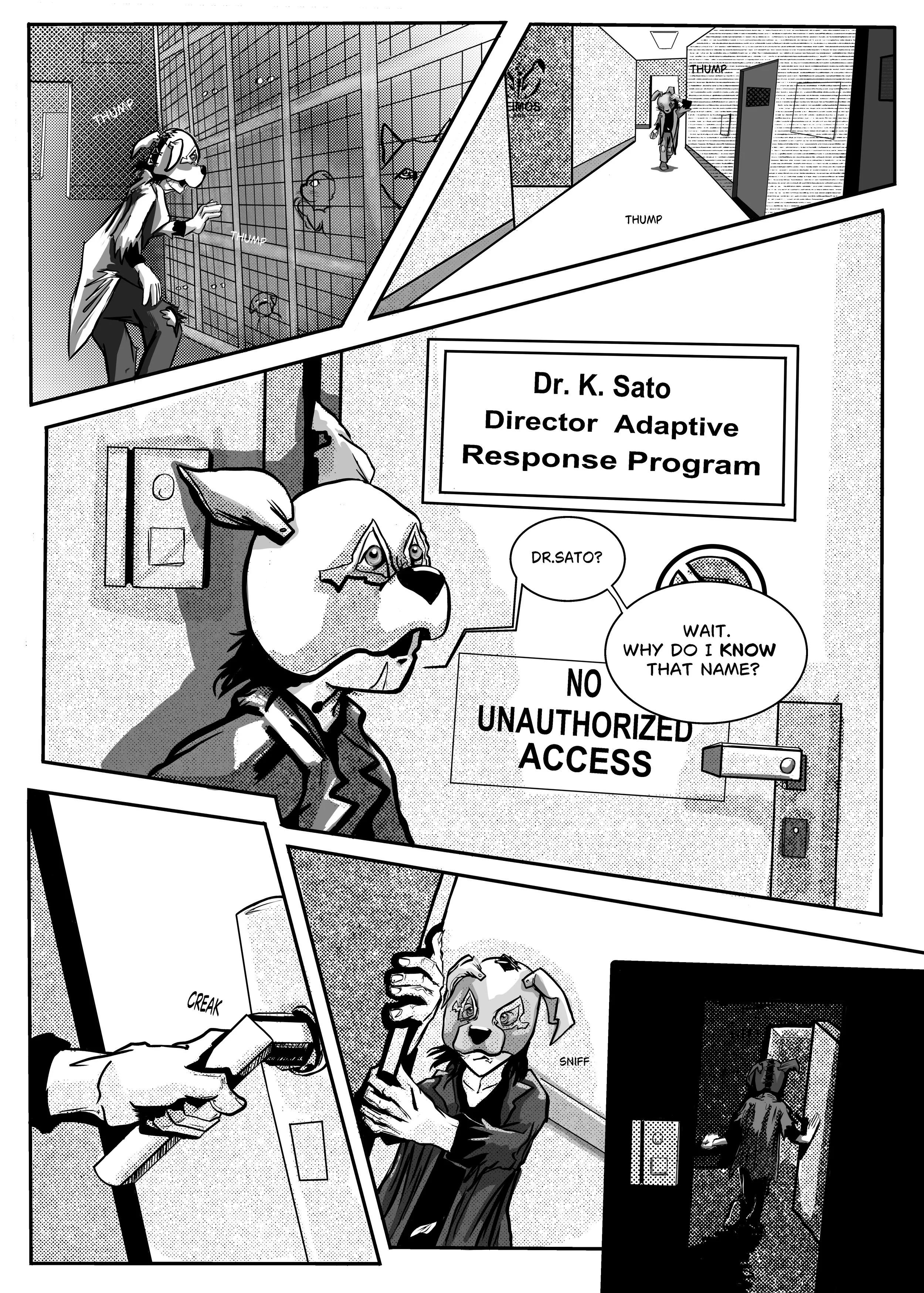 The Stray:" Good Boy"- Issue 0, Page 10- Inked and lettered page, done in Clip Studio Paint. Creator, writer, illustrator and letterer: Isadora Jimenez.