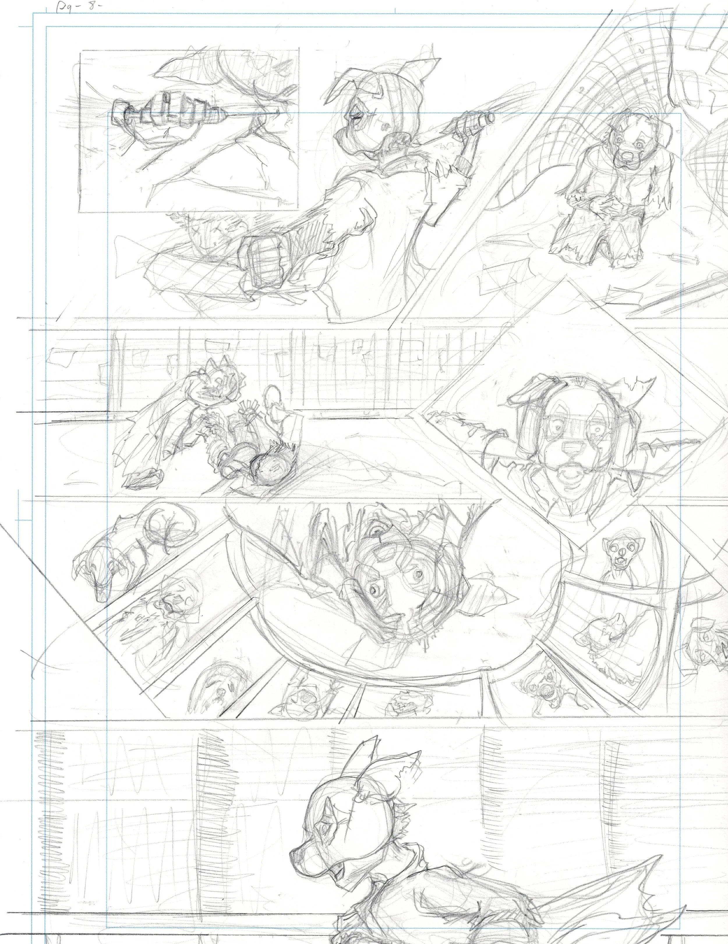 "Stray" Page 8 pencils 
 9 x 12 on Bristol paper.