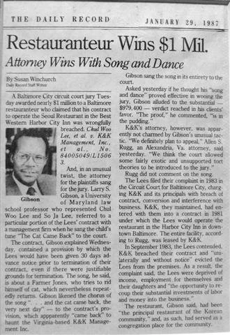 I sang "The Cat Came Back" to the jury