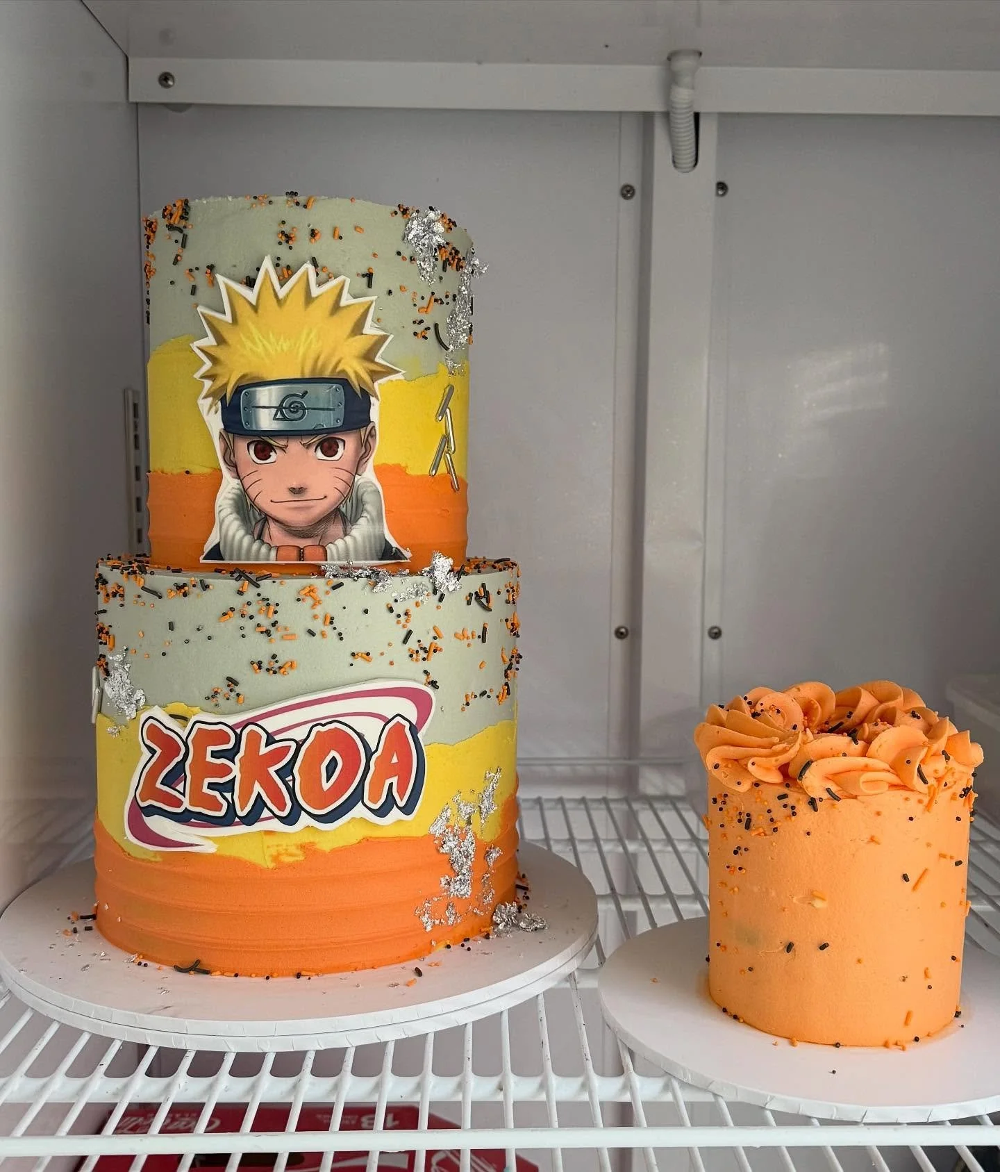 A Naruto inspired cake for Zekoas 1st Birthday! 

A reminder all first birthday cakes come with a matching smash cake too!