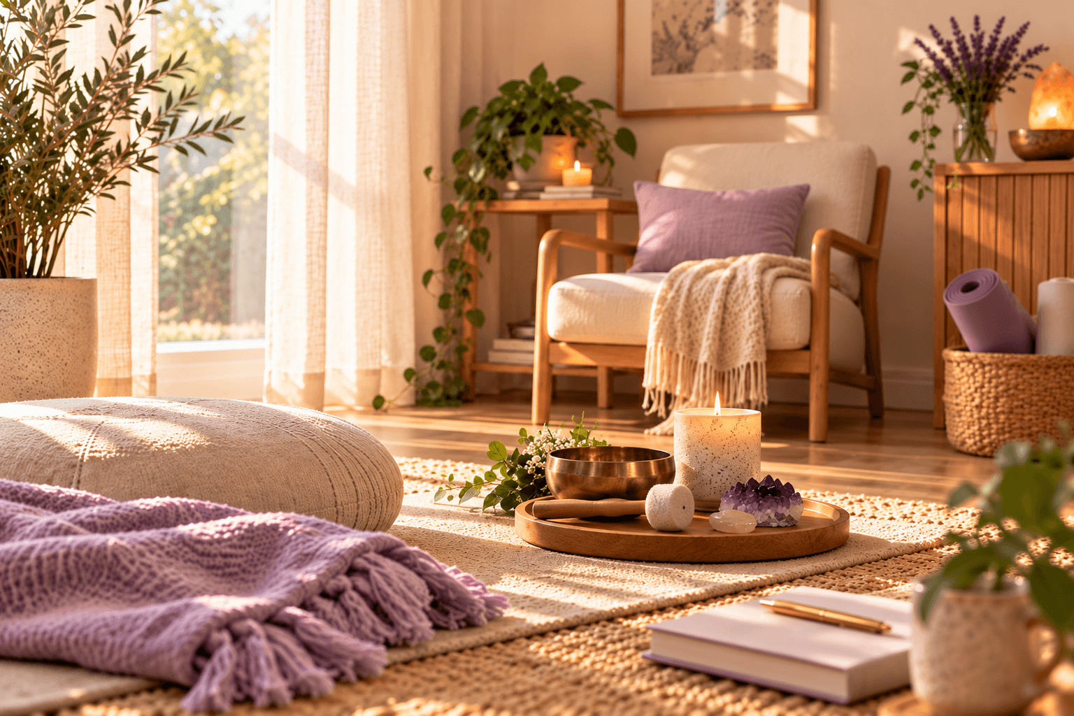 Woman receiving a gentle Reiki session in a warm and peaceful wellness space
