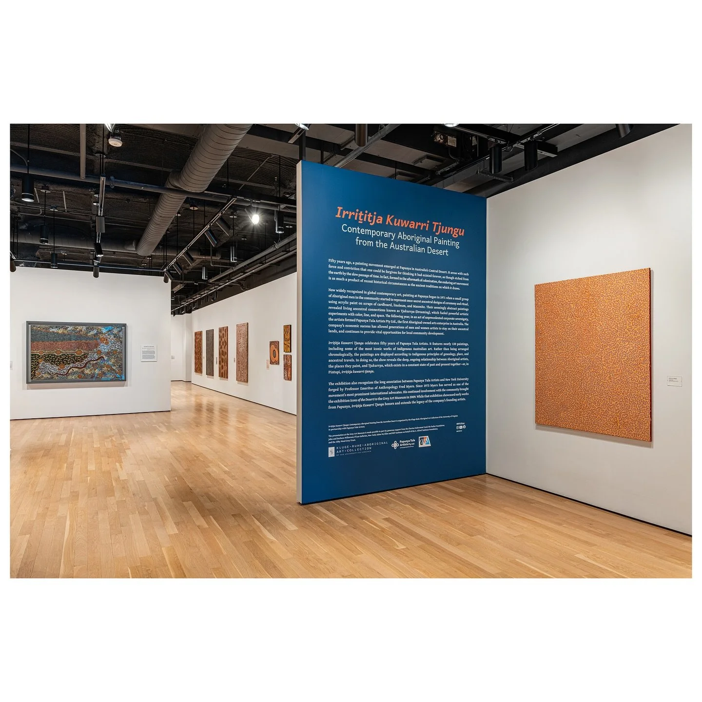 &ldquo;Irrititja Kuwarri Tjungu: Contemporary Aboriginal Painting from the Australian Desert&rdquo; - a survey of Australia&rsquo;s most globally recognized Aboriginal art movement. On view at Grey Art Museum.

This exhibition is organized by the Klu