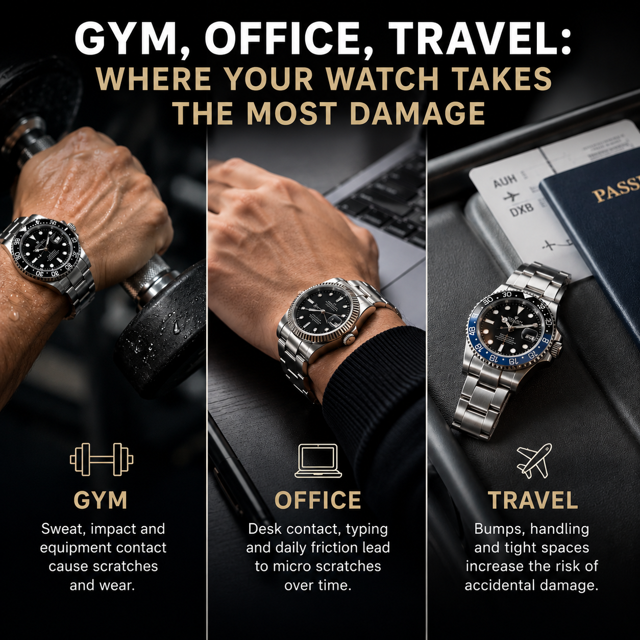 Gym, Office, Travel: Where Your Watch Takes the Most Damage