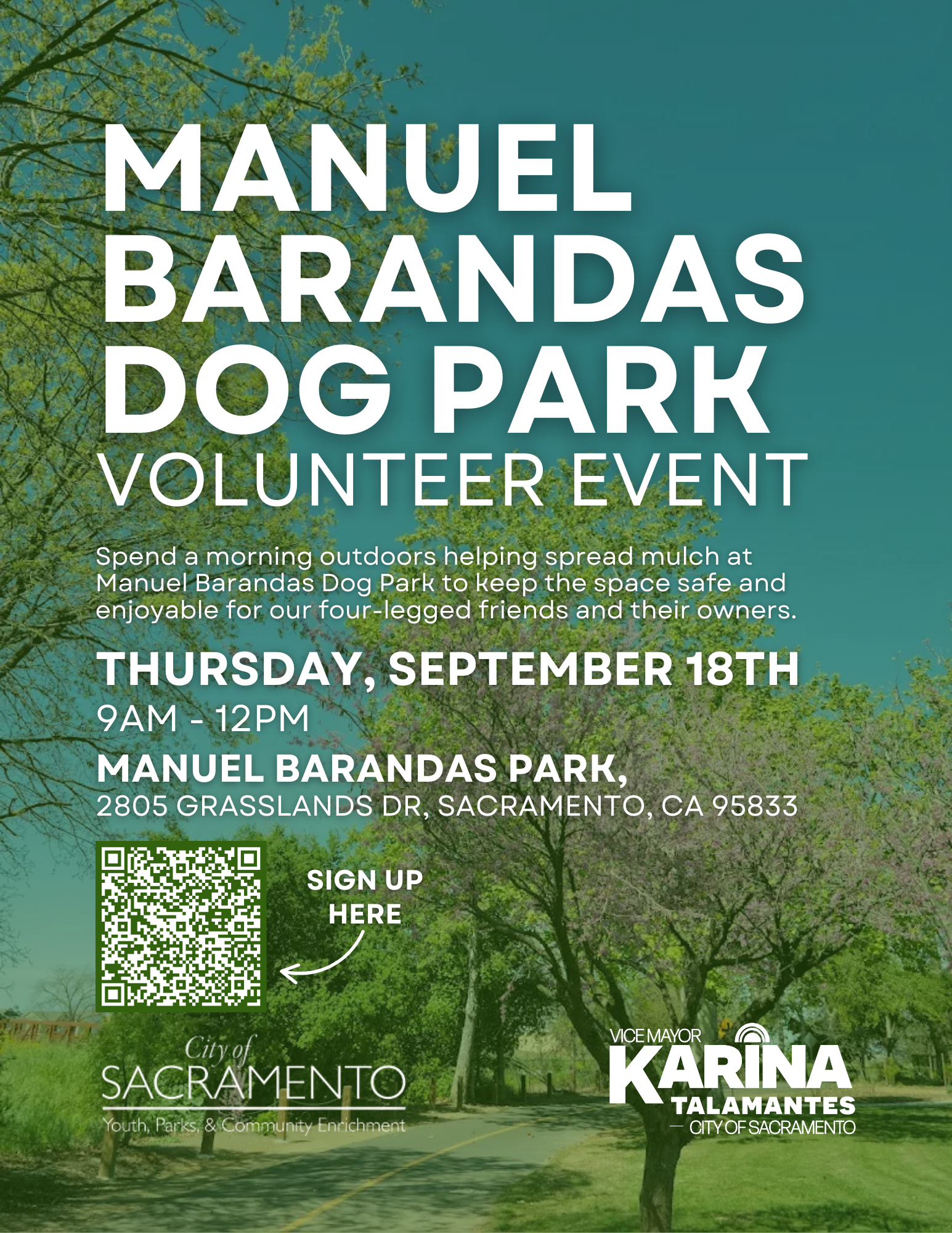 Manuel Barandas Dog Park Volunteer Event