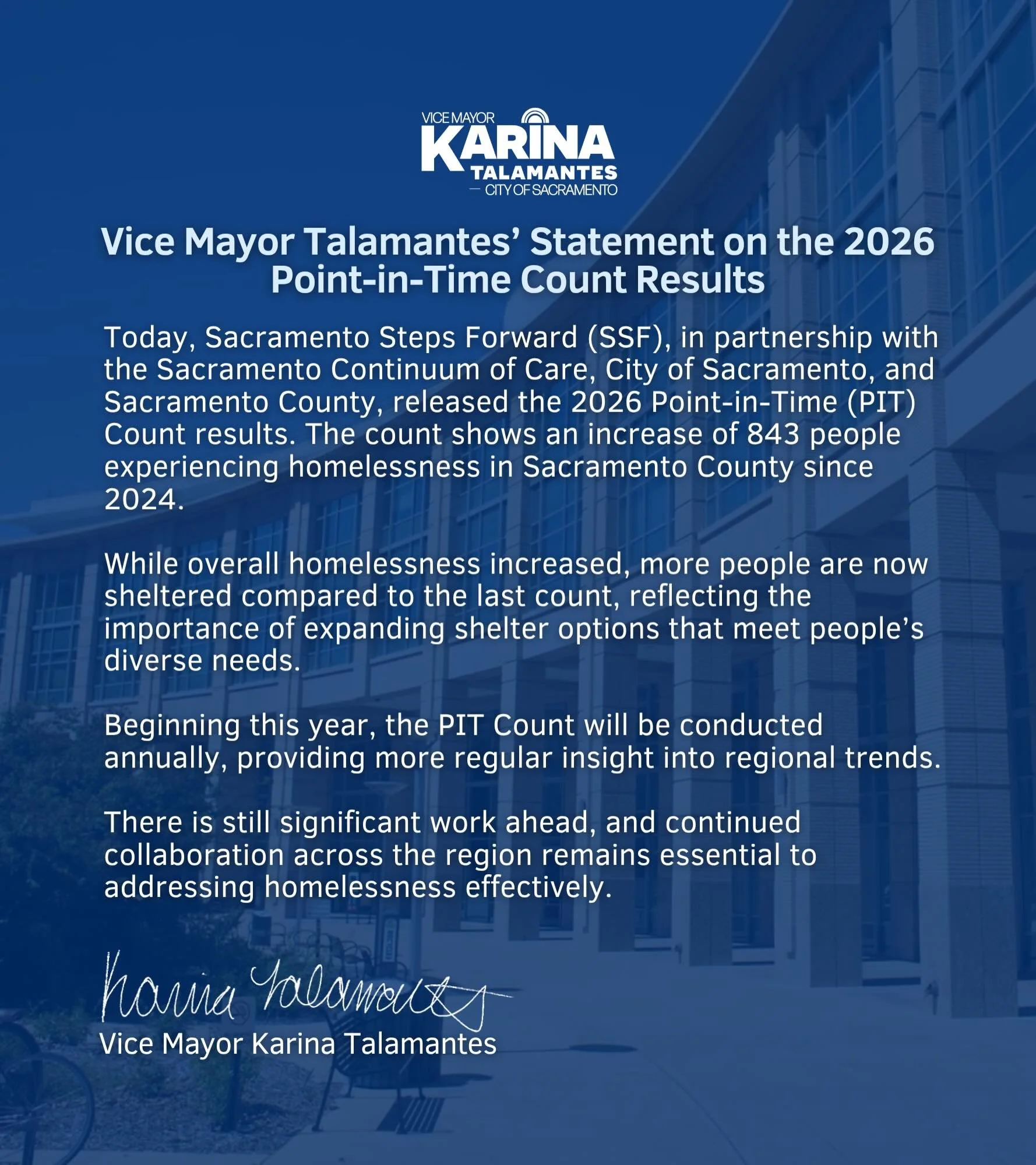 My Statement on the 2026 Point-in-Time Count Results.