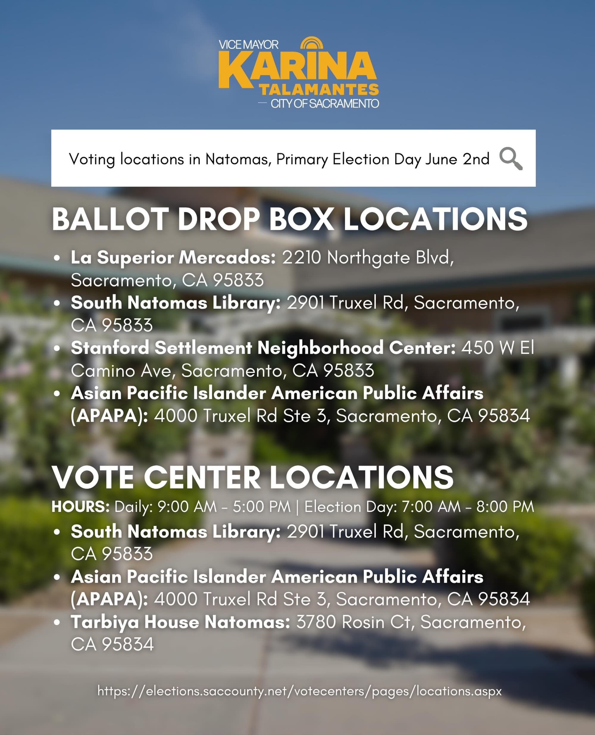 Sacramento, it&rsquo;s time to vote. Your voice matters, and your vote matters. The decisions made at every level of government shape our neighborhoods, our families, and our daily lives. Primary Election Day in California is tomorrow, June 2nd. Ever