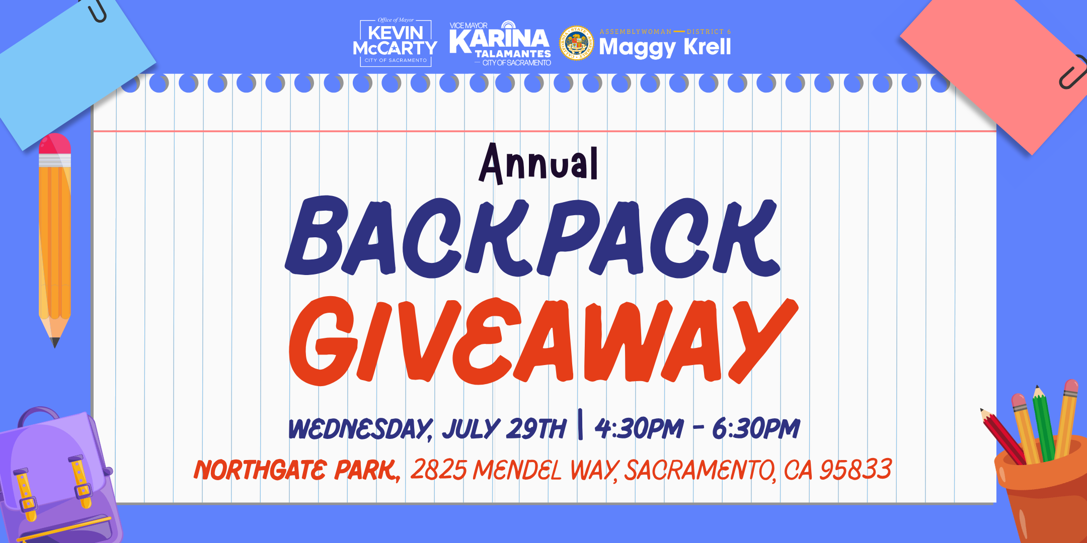 Annual Backpack Giveaway