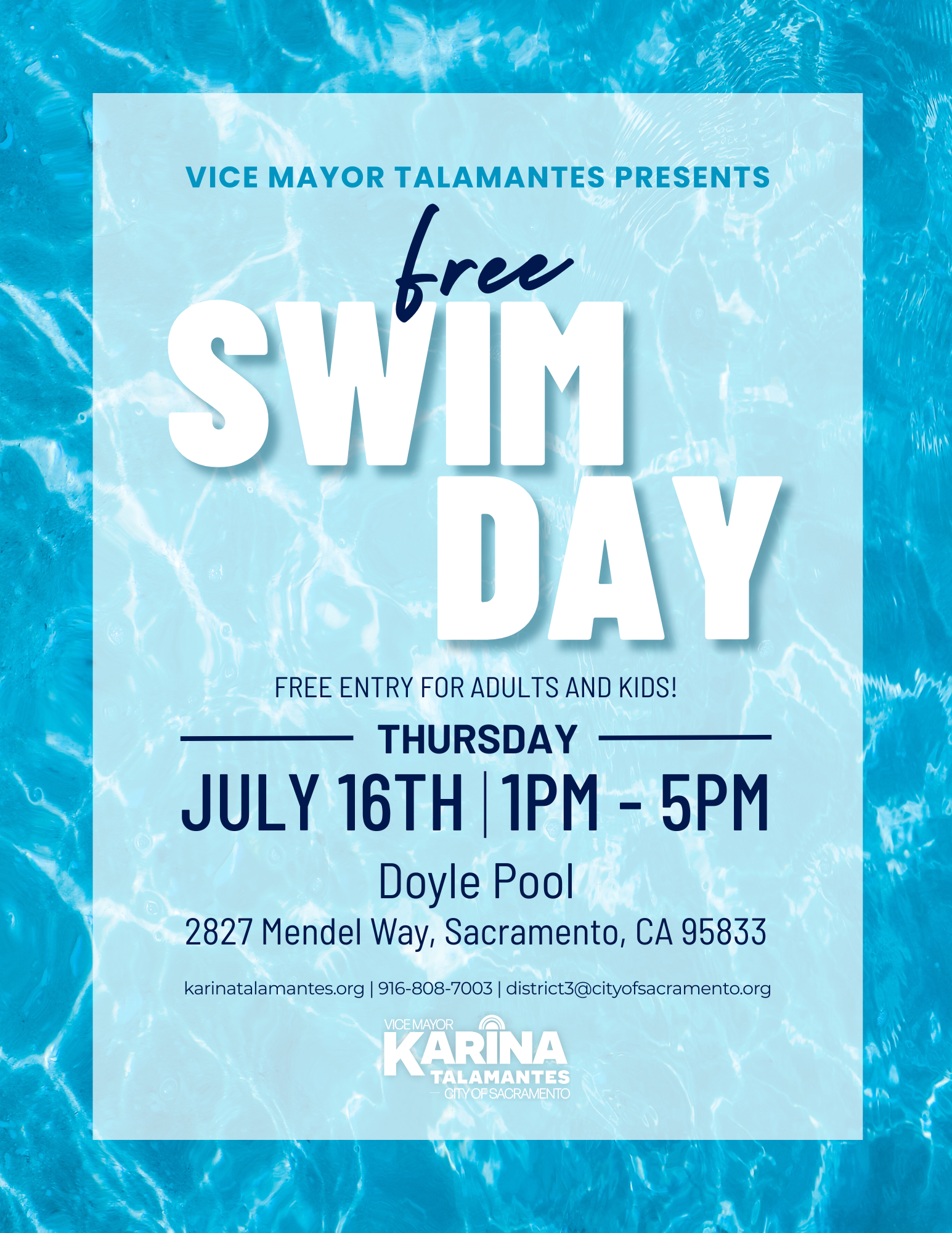 FREE Swim Day at Doyle Pool!