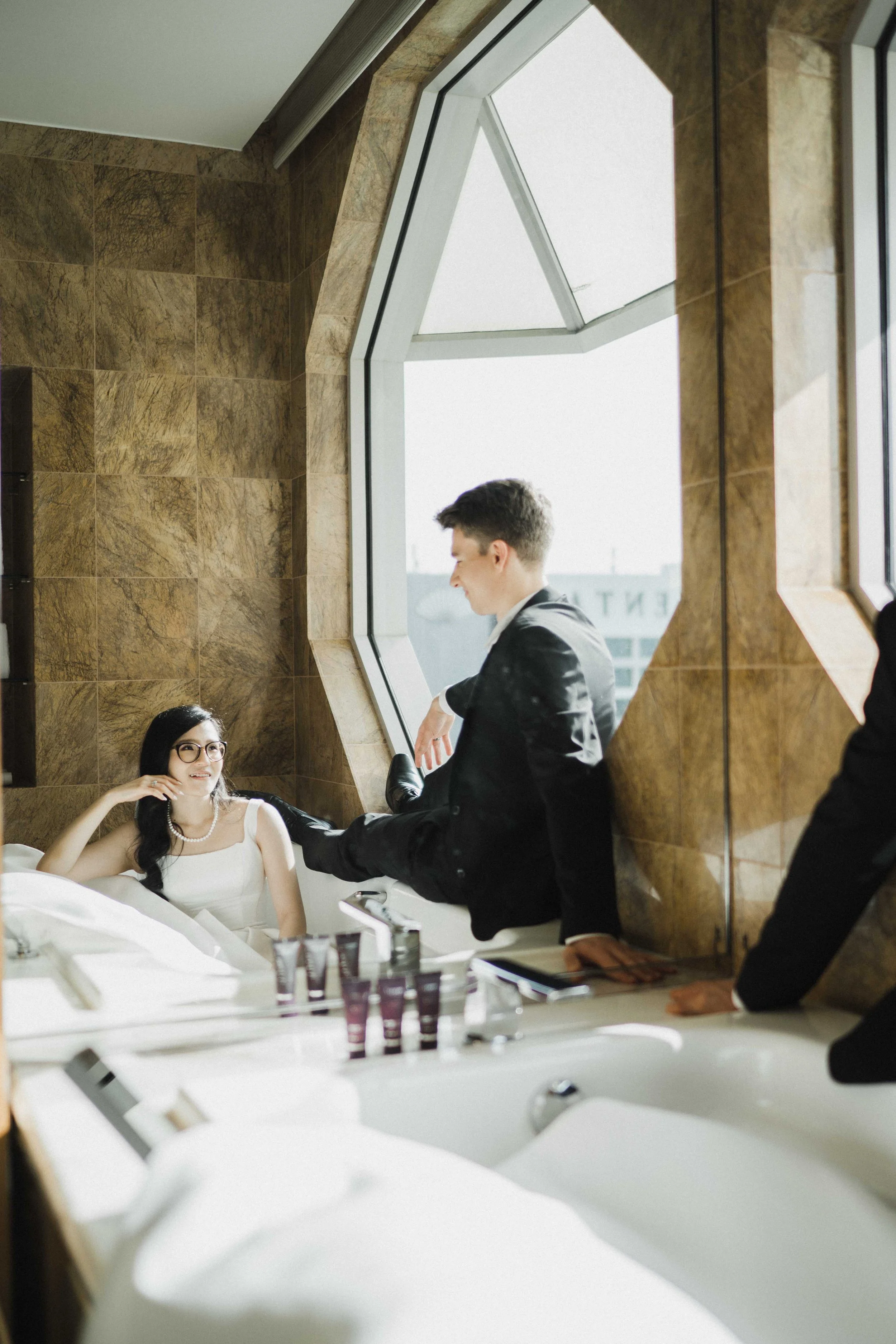 Editorial Style Wedding Photo at The Ritz Carlton Hotel