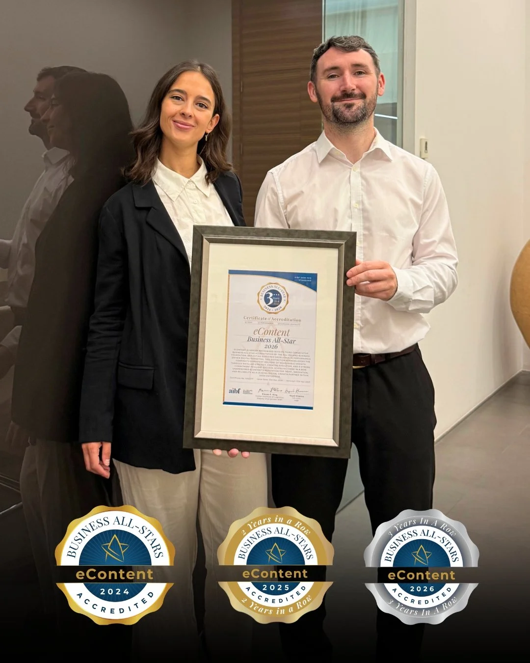 eContent Accredited as Business All-Star Agency for Third Consecutive Year