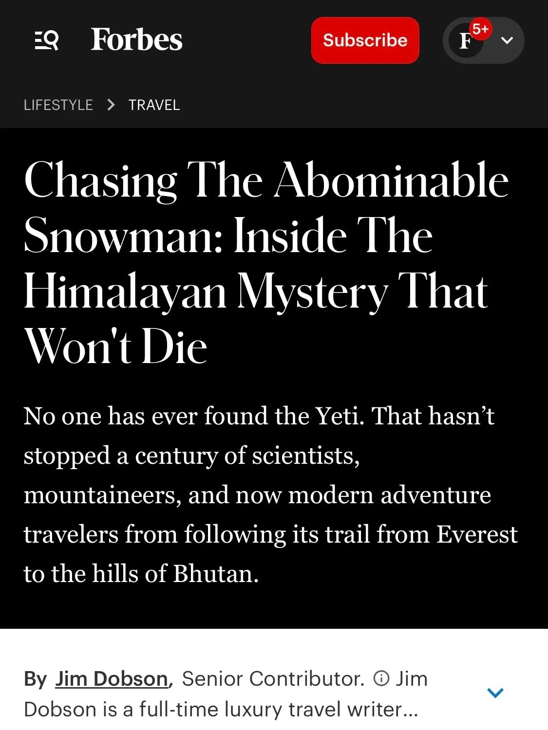 What a treat for Mr. Richard Horsey and I to be featured in Forbes today!

A truly first-rate and extremely well researched article by @officialjimdobson which not only features a number of our beloved friends from the trail but also some new develop