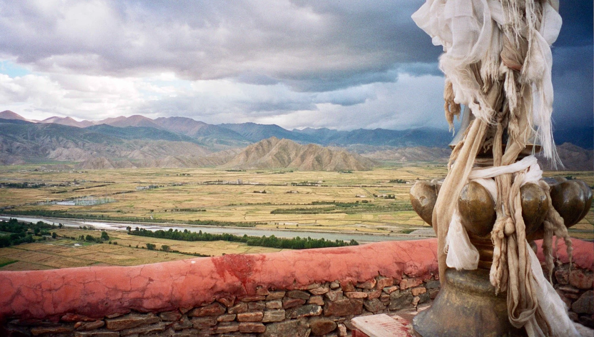 View of the Tibetan plateau and mountains.
