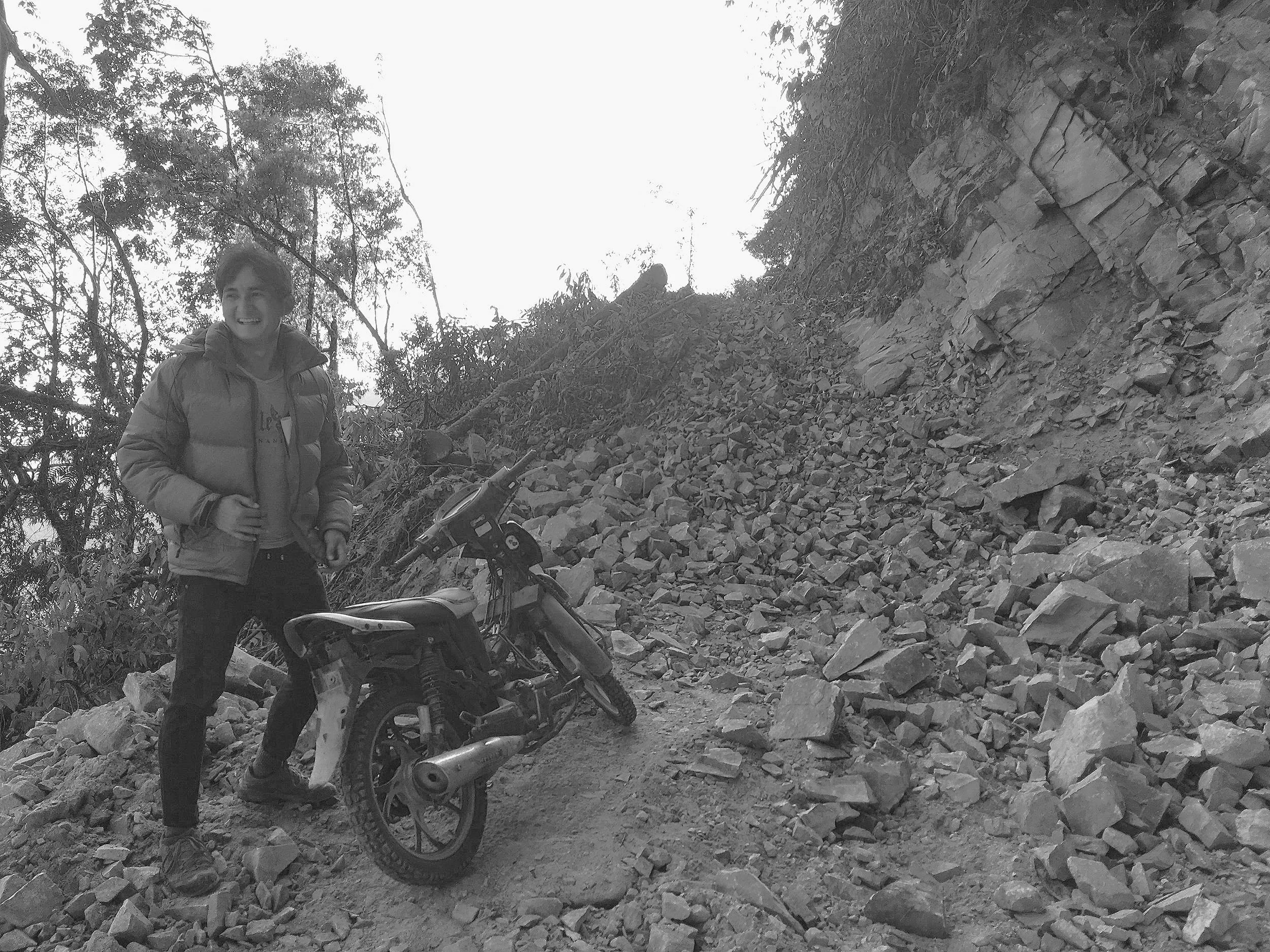 My guide Japha at the end of the bike-able road.