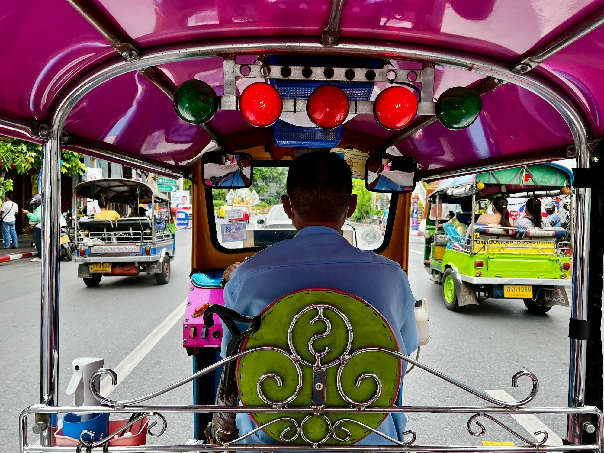 A colourful tuk tuk on the streets of Bangkok.