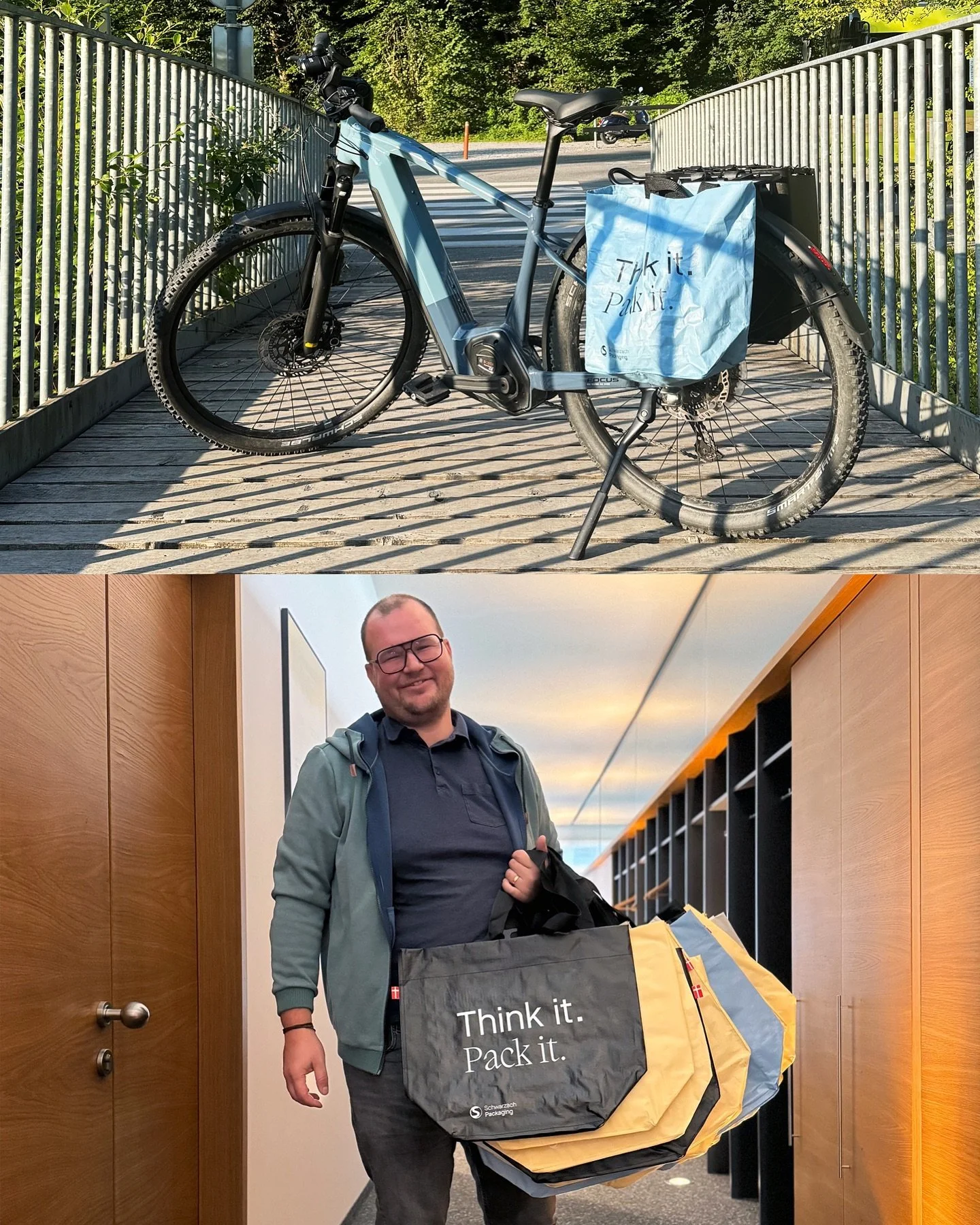 Zum Abschluss des diesj&auml;hrigen Radwettbewerbs &quot;Vorarlberg radelt&quot; und f&uuml;r alle Mitarbeitenden, die mit dem #Rad zur Arbeit kommen, gab es als kleines Dankesch&ouml;n eine Fahrradtasche an den Gep&auml;cktr&auml;ger geh&auml;ngt. ?