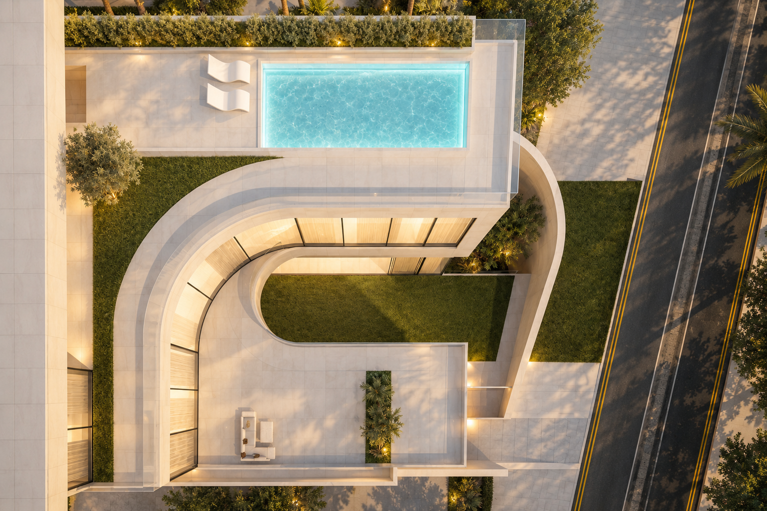 Golden-Hour Villa Courtyard Aerial.png