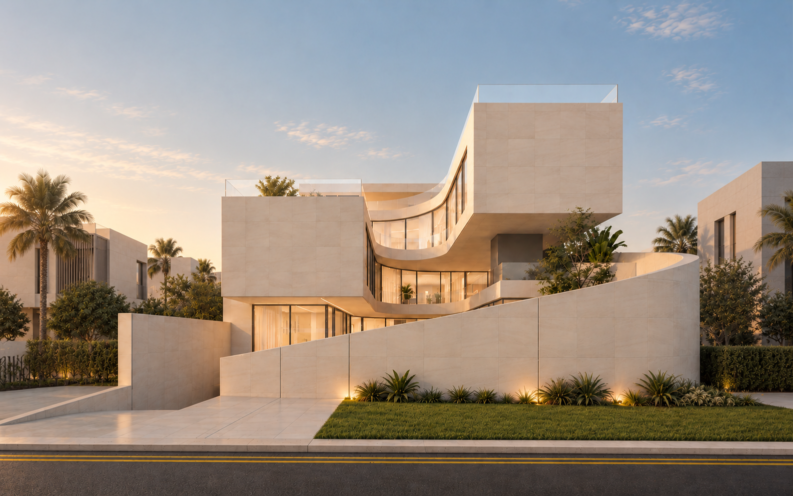 Golden Hour Modern Villa Facade (2).png