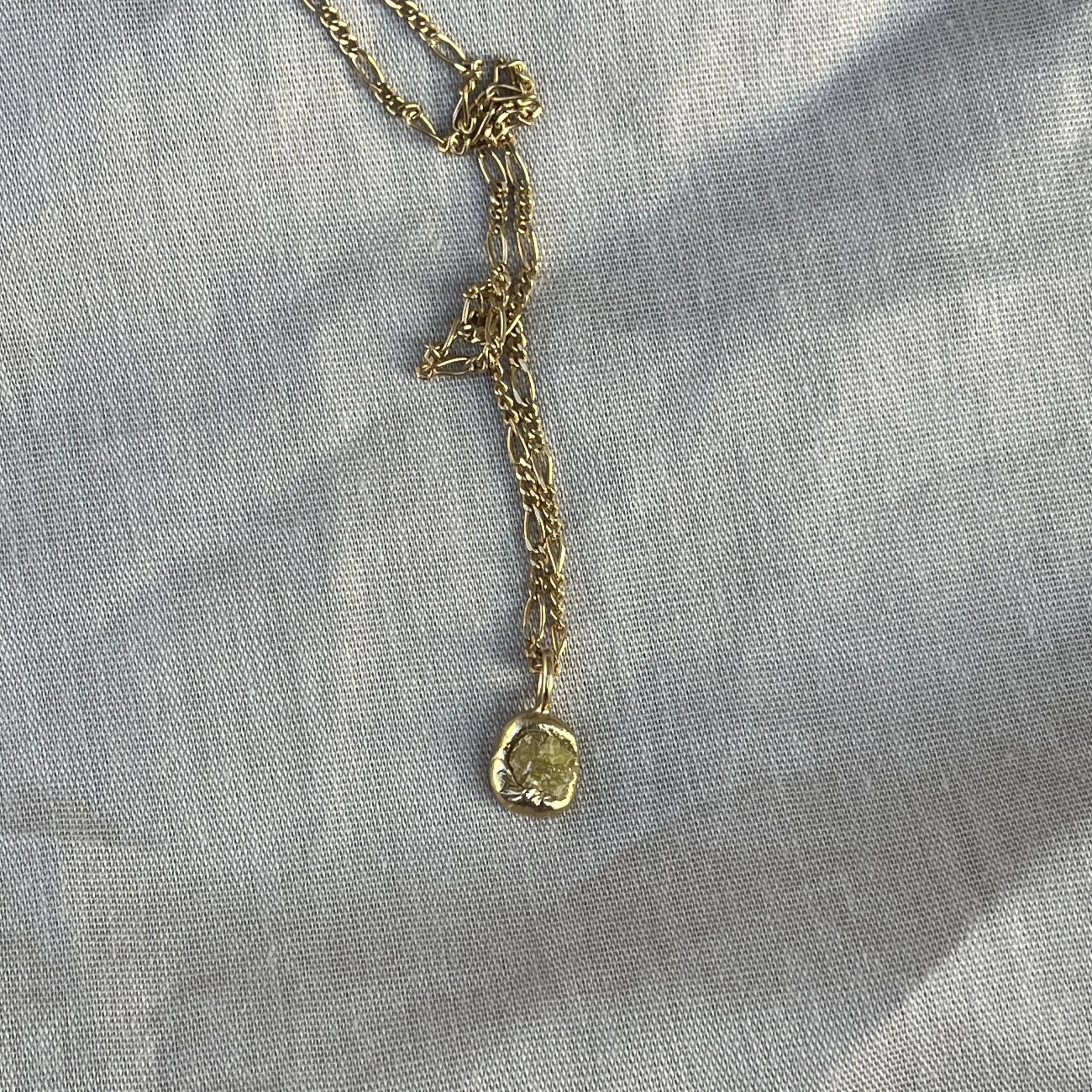 Raw Yellow Diamond necklace