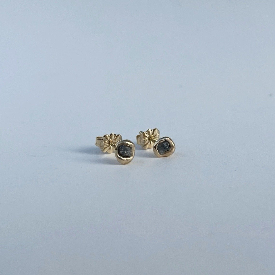 Raw Diamond studs
