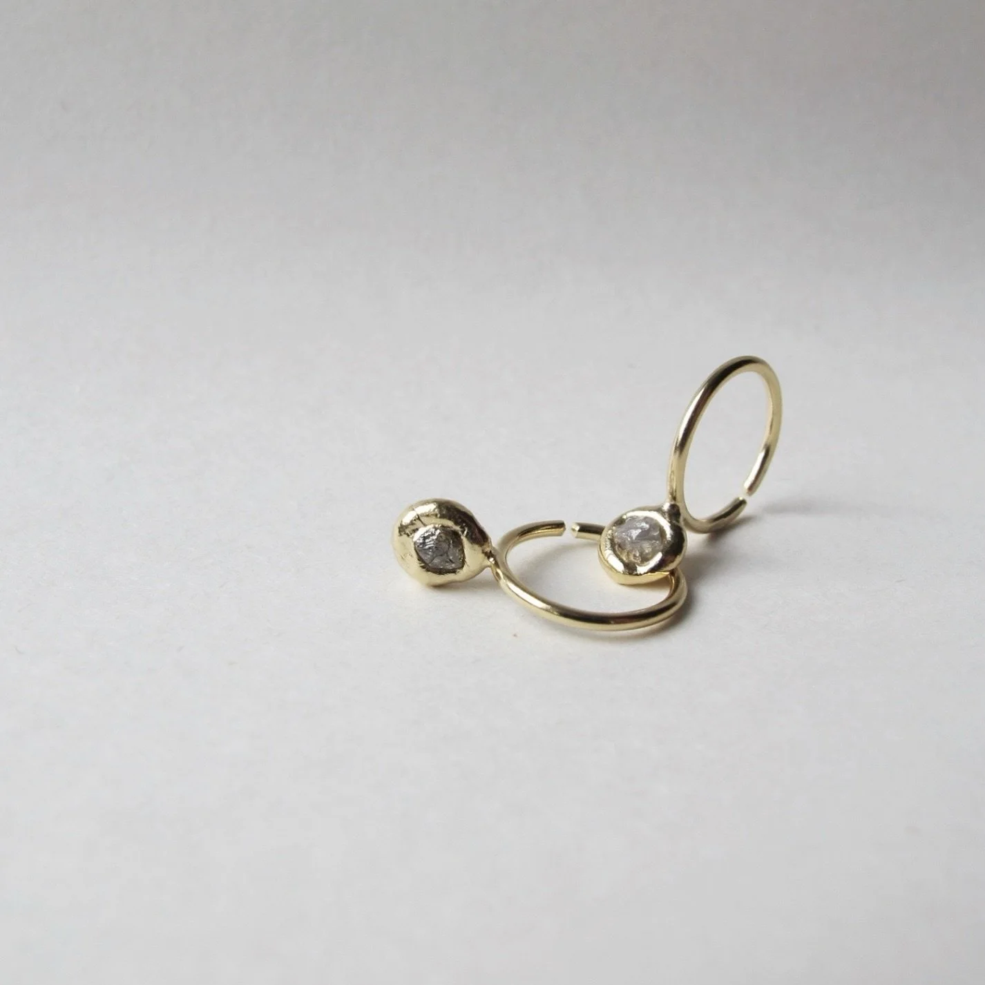 Raw Diamond lazy Hoops✨