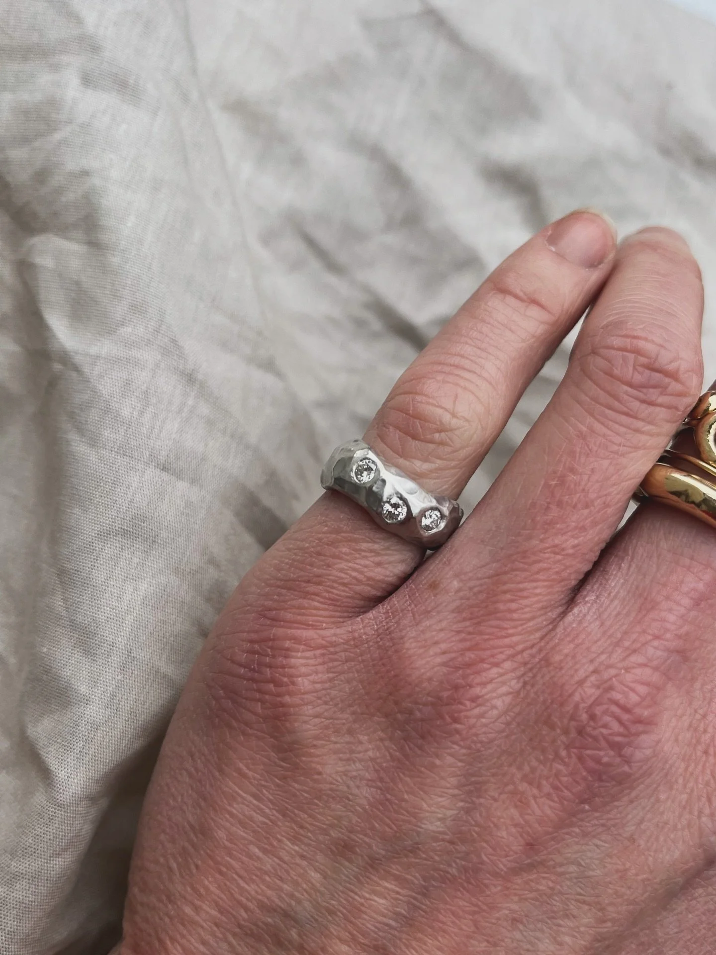 This ring was made as a wax model a long time ago - maybe around 2 years. That&rsquo;s just how my process works.

I have 20&ndash;30 ideas lying around at any given time &mdash; on trays, on small Post-it notes. 
It&rsquo;s messy. A bit chaotic. But