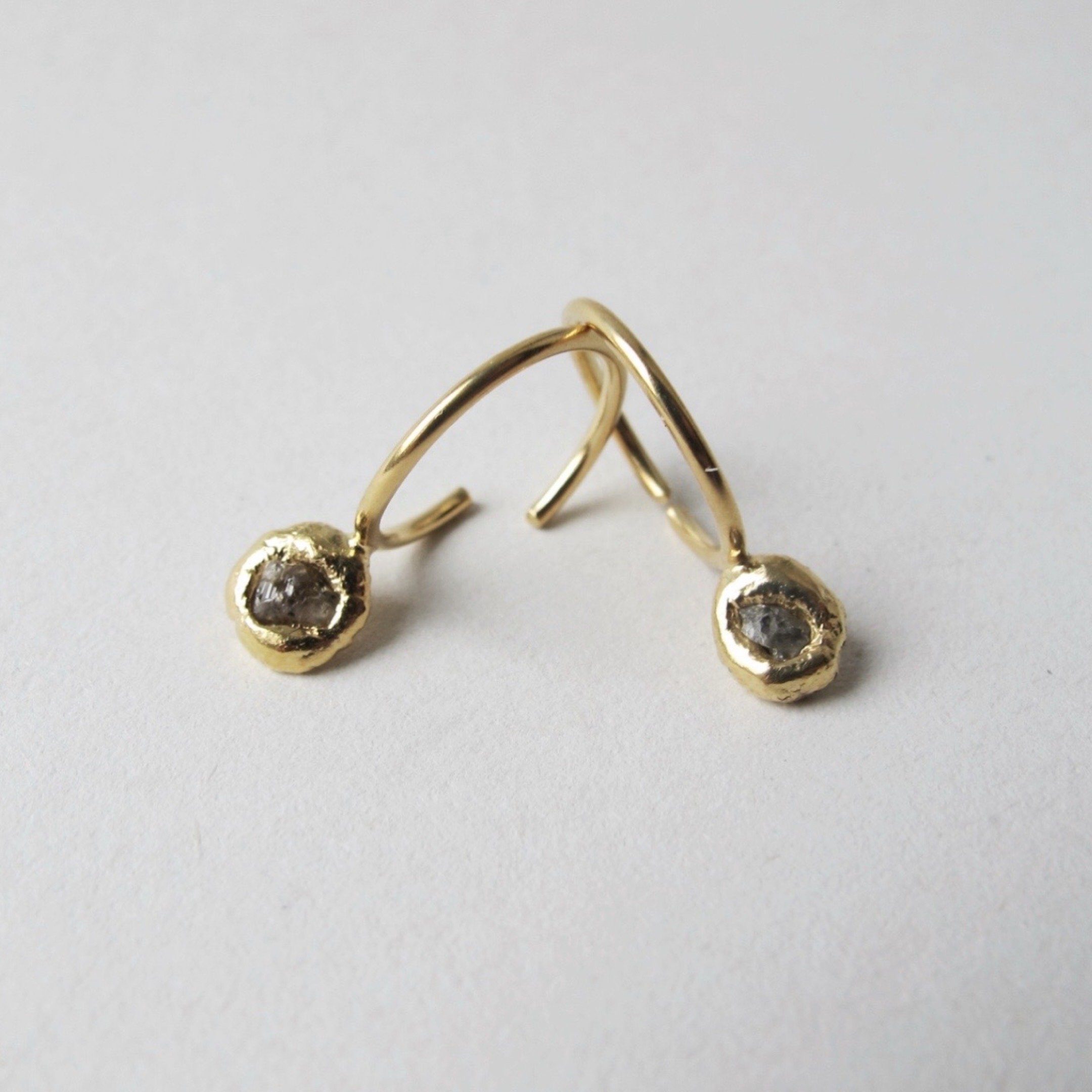 Raw Diamond Hoops