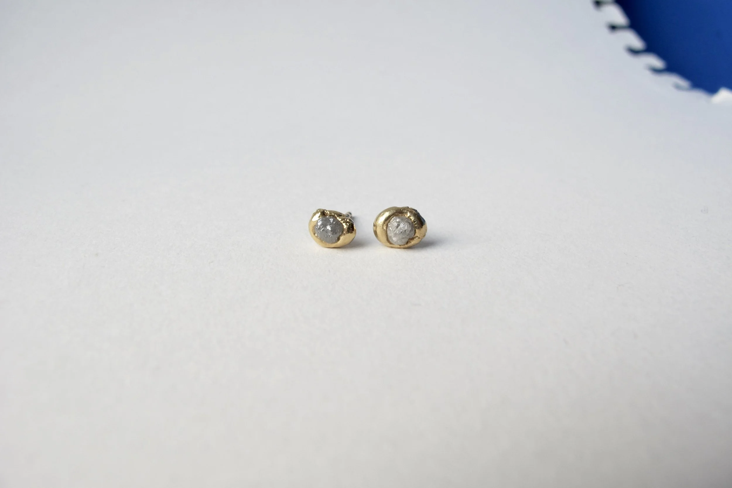 Raw Diamond studs
