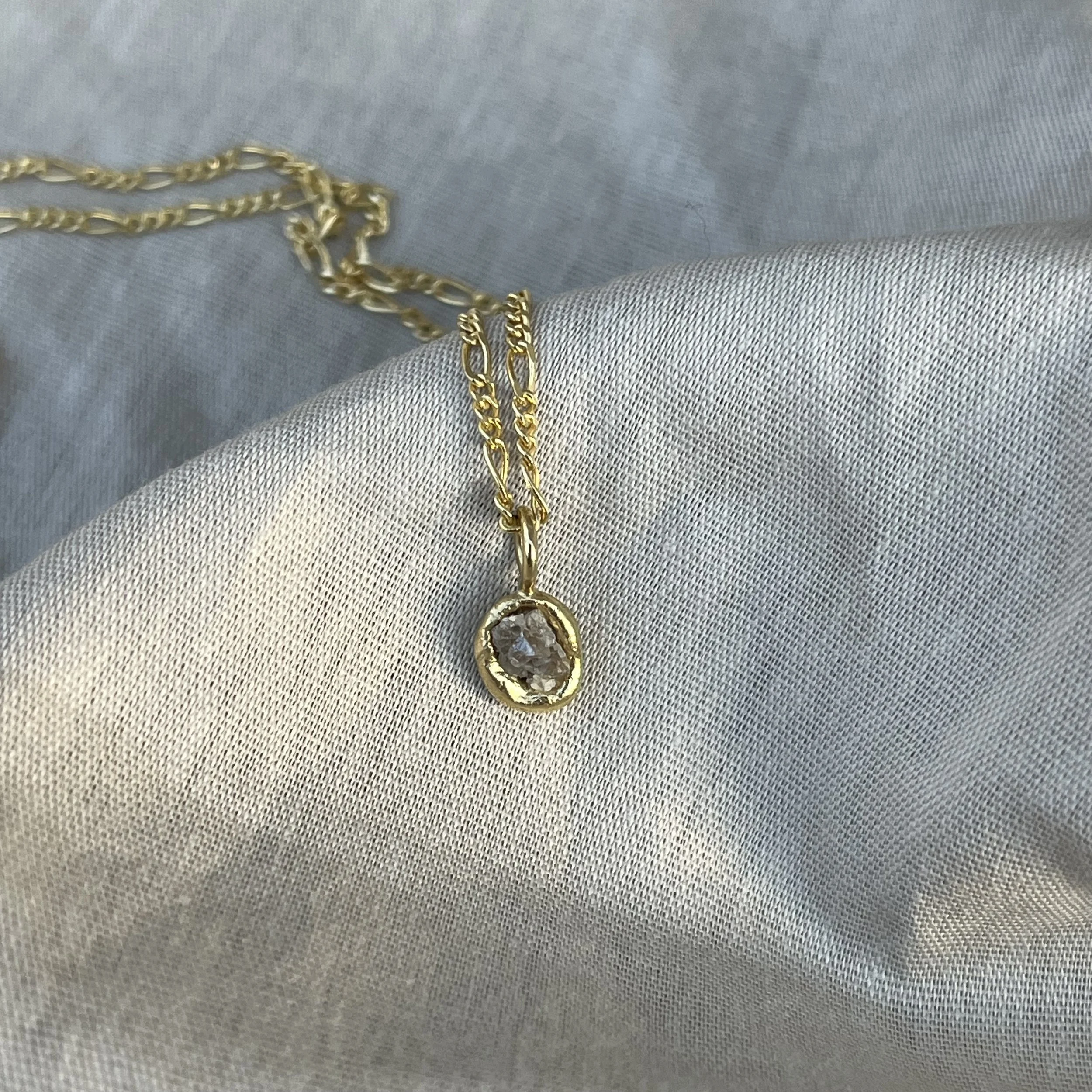 Raw Grey Diamond necklace