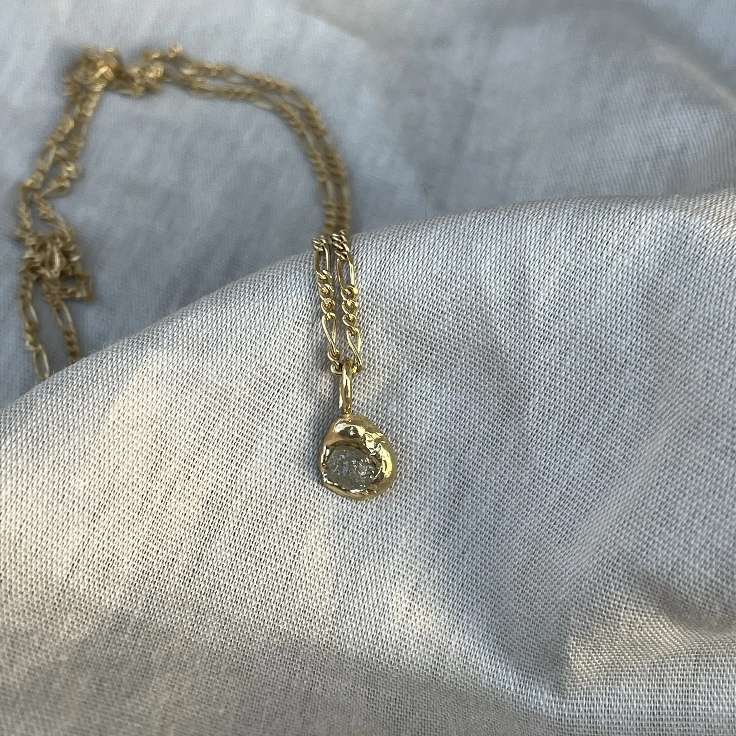 Raw Grey Diamond necklace
