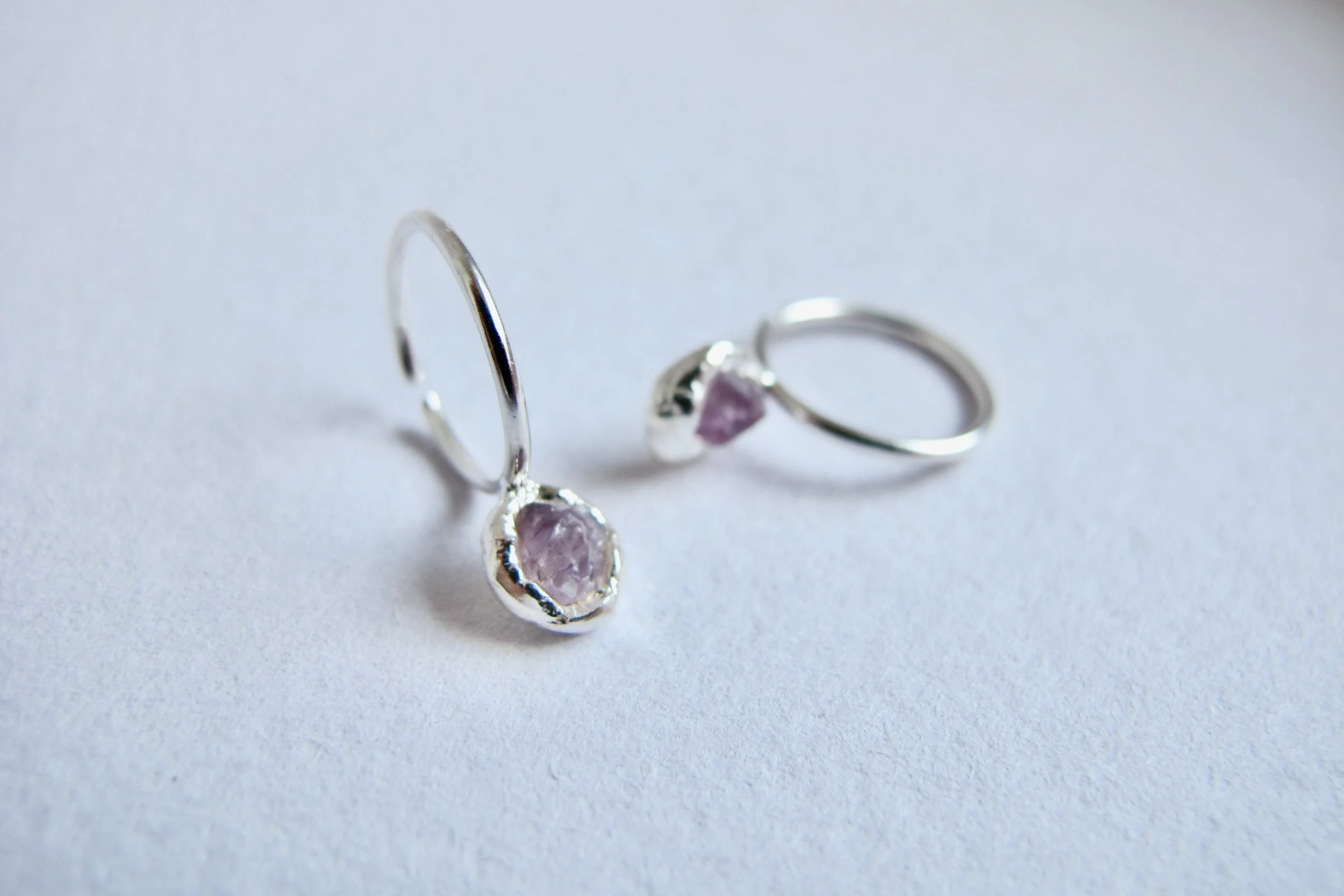 Pink Sapphire Hoops