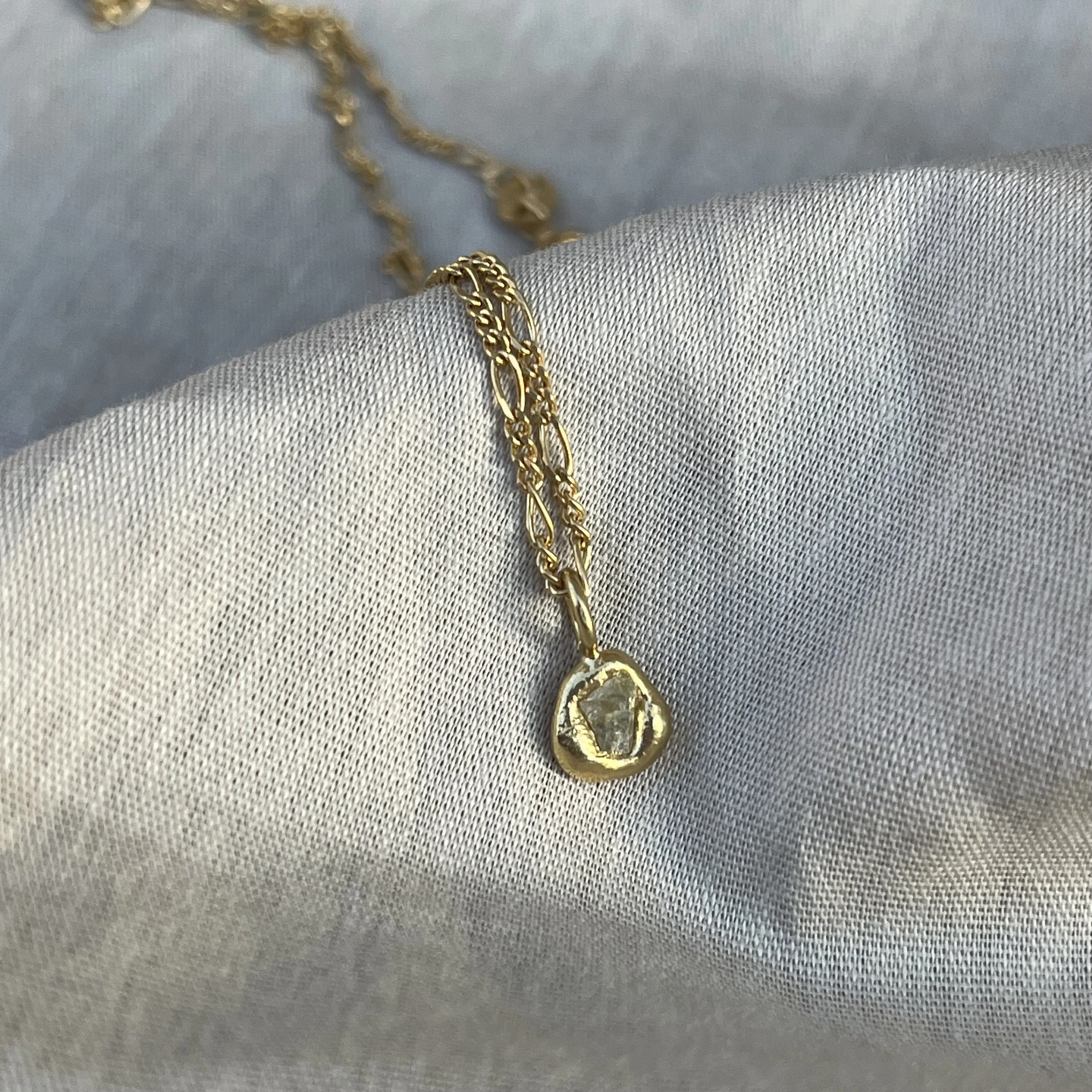 Raw Grey Diamond necklace