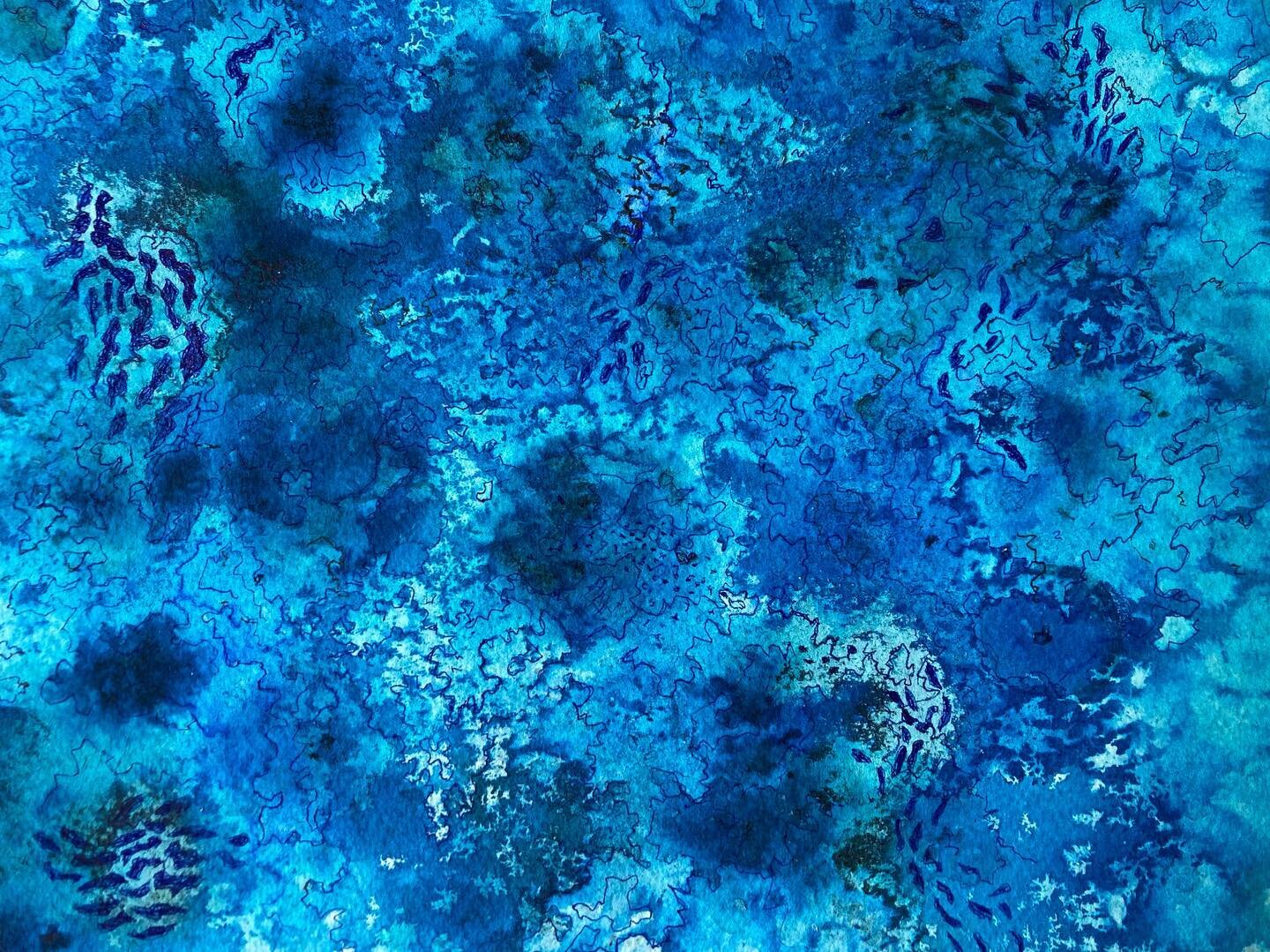 Blues. #blues #inkandwatercolor #notalwaysgoodwithwords #divingin #