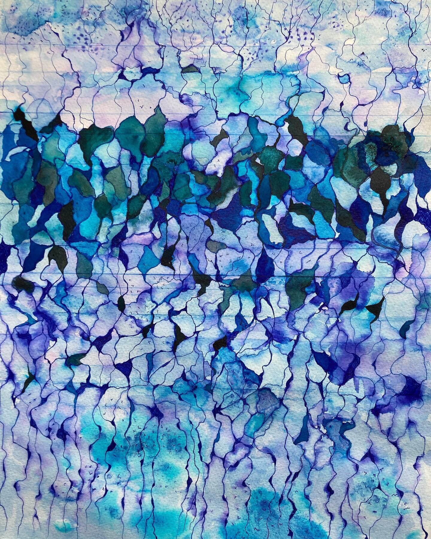 I often find it difficult to write about what I make. Words have often evaded me. Here&rsquo;s a painting I&rsquo;ve made #blue #roots #ocean #water #