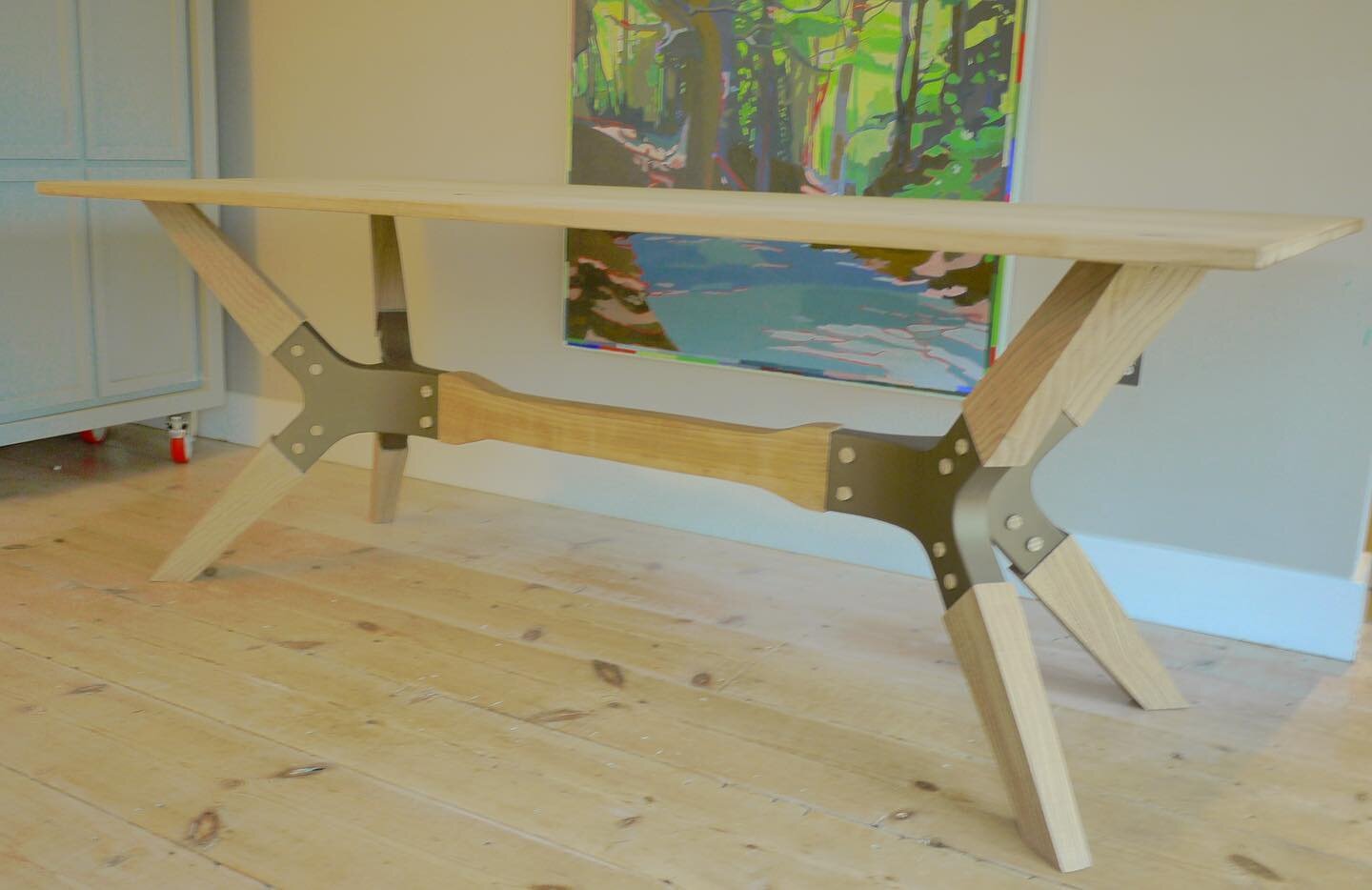 Richard&rsquo;s Table. We made Richard a table and here it is before his children mess it up. 

The workshop here is surrounded by coppiced Chestnut woodland so that seemed the right choice for the timber - having previously used Ash leftover from ca