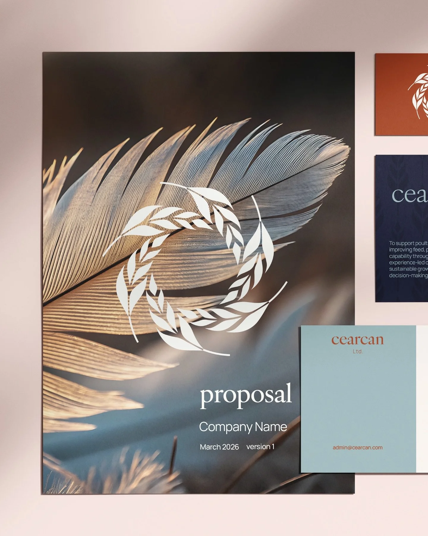 Brand identity reveal for Cearcan.

A consultancy that advises on feed milling and animal nutrition, primarily poultry. The founder has over 20 years experience in her field, so we wanted her branding to reflect that experience and her core values of