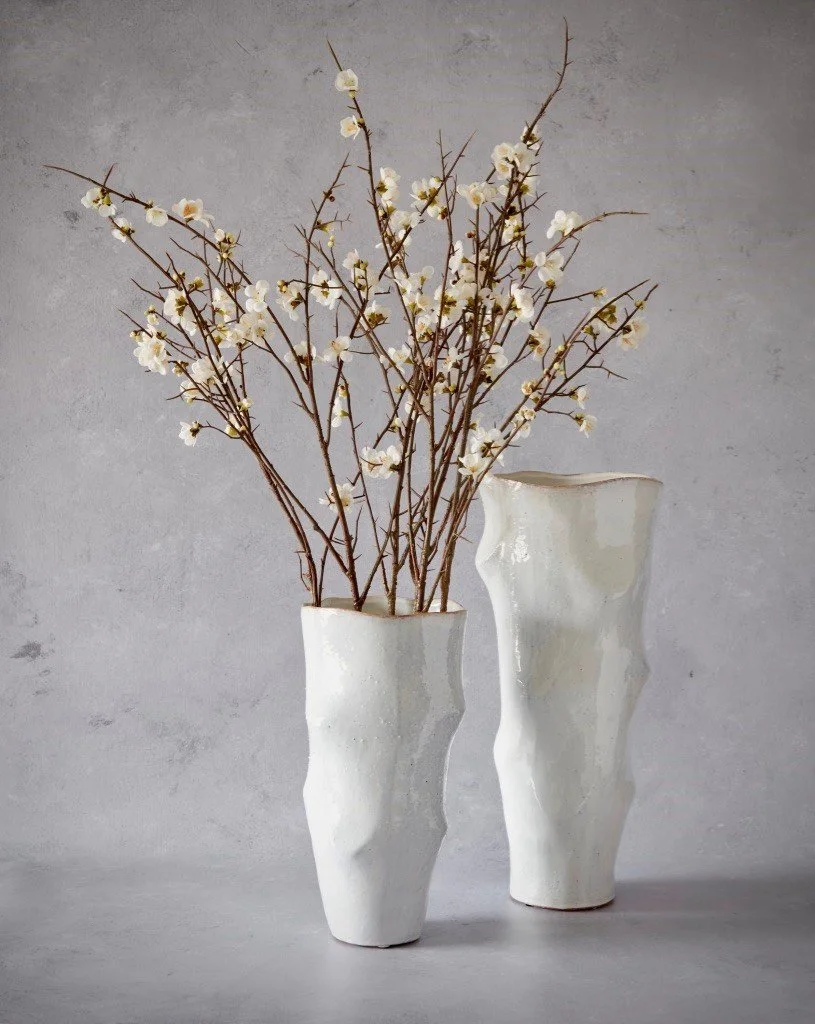Aged White Ceramic Vase