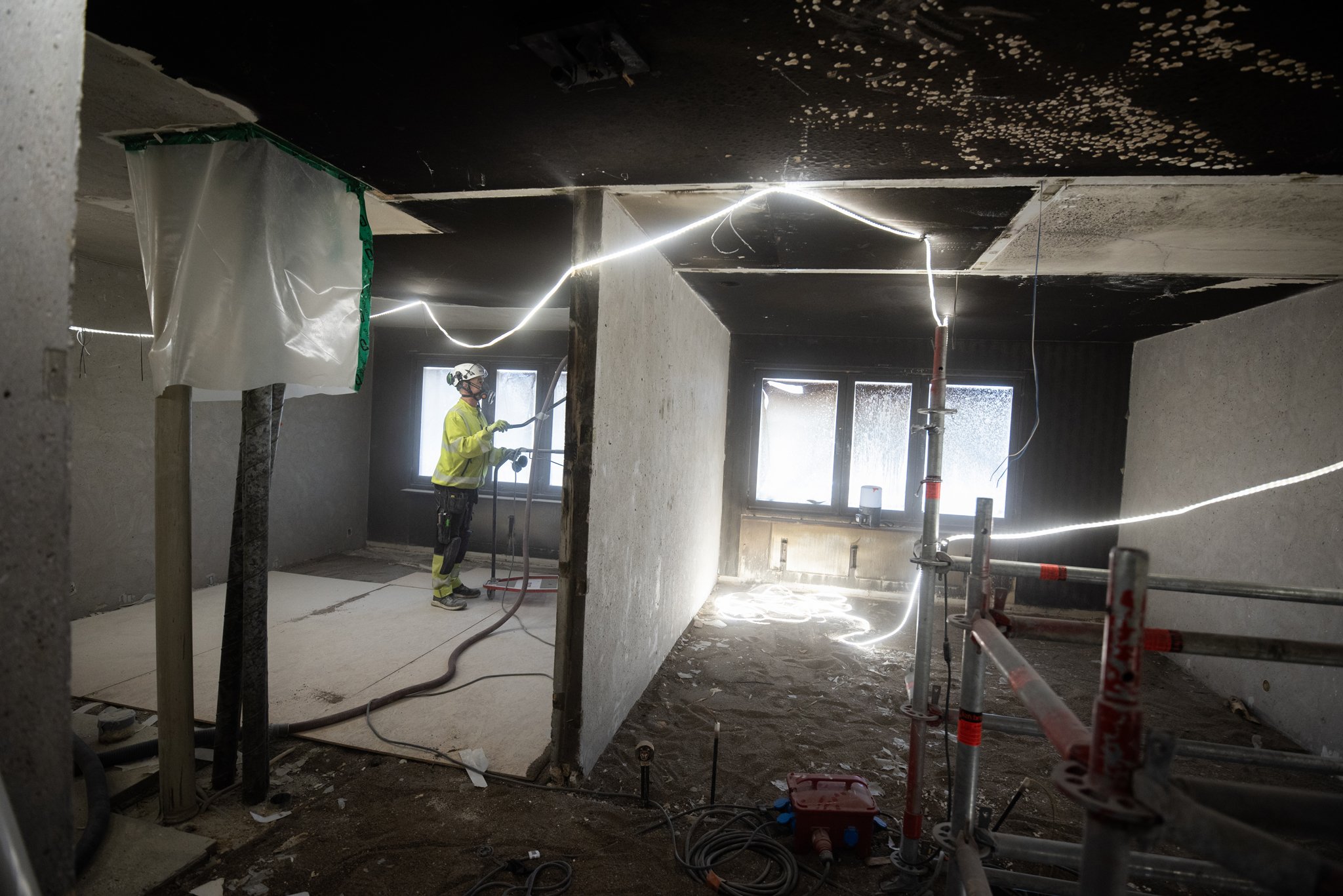 Brandåterställning i Vivalla