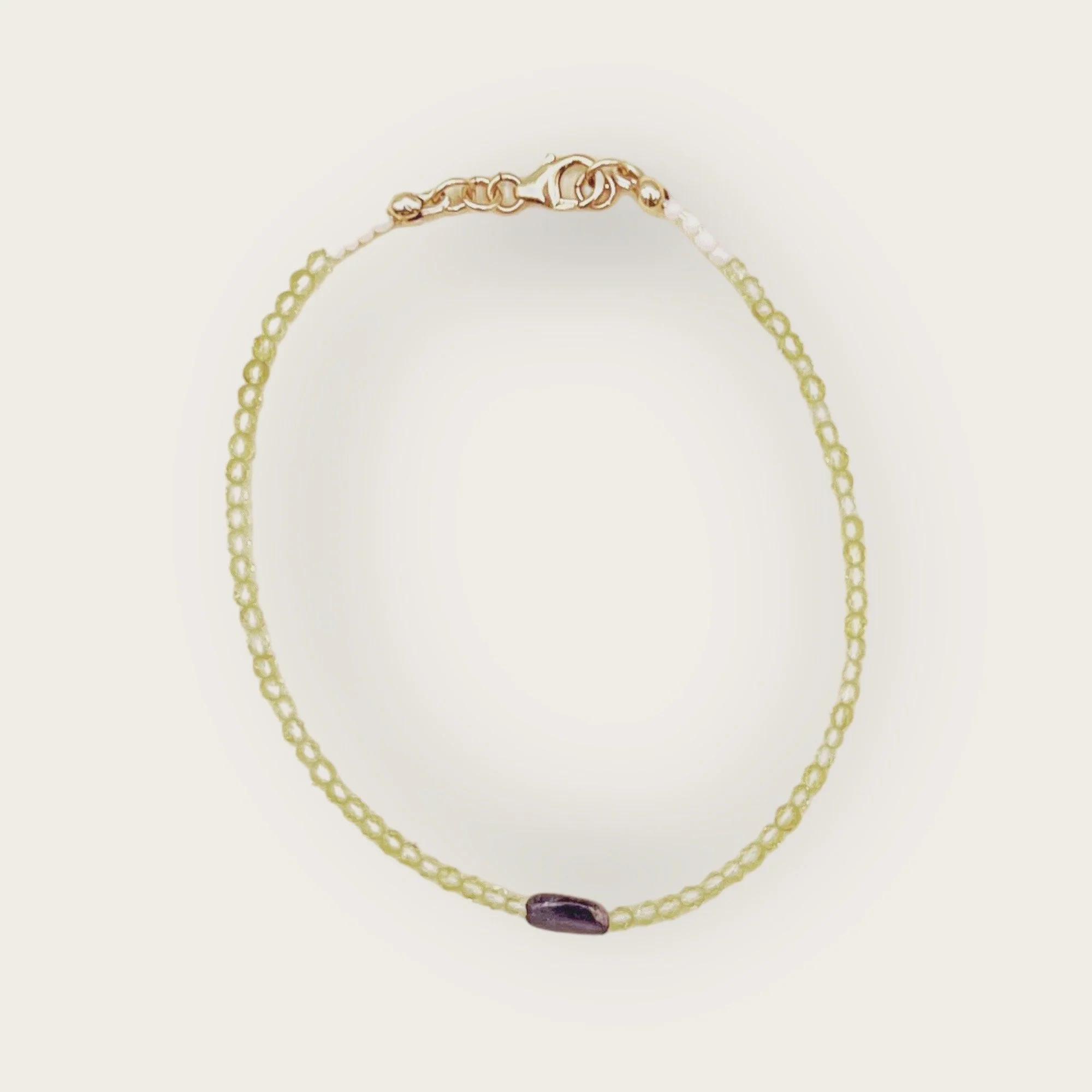 The Bell Bracelet in Peridot and Amethyst