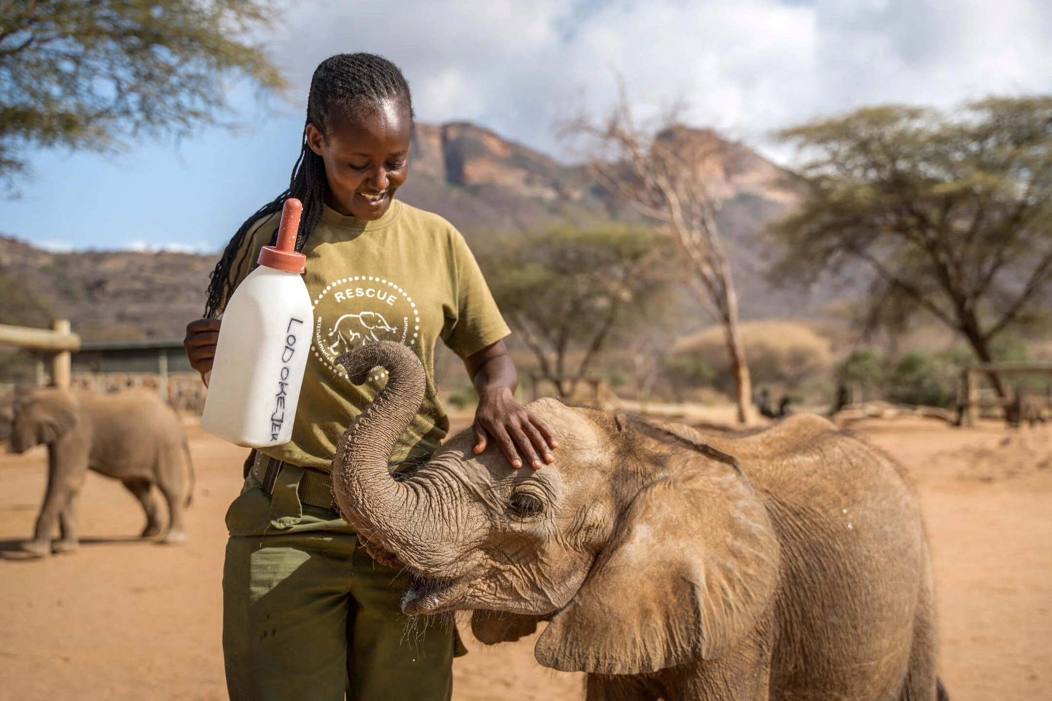 An elephant orphan caretaker at Reteti Orphanage, Sarara
