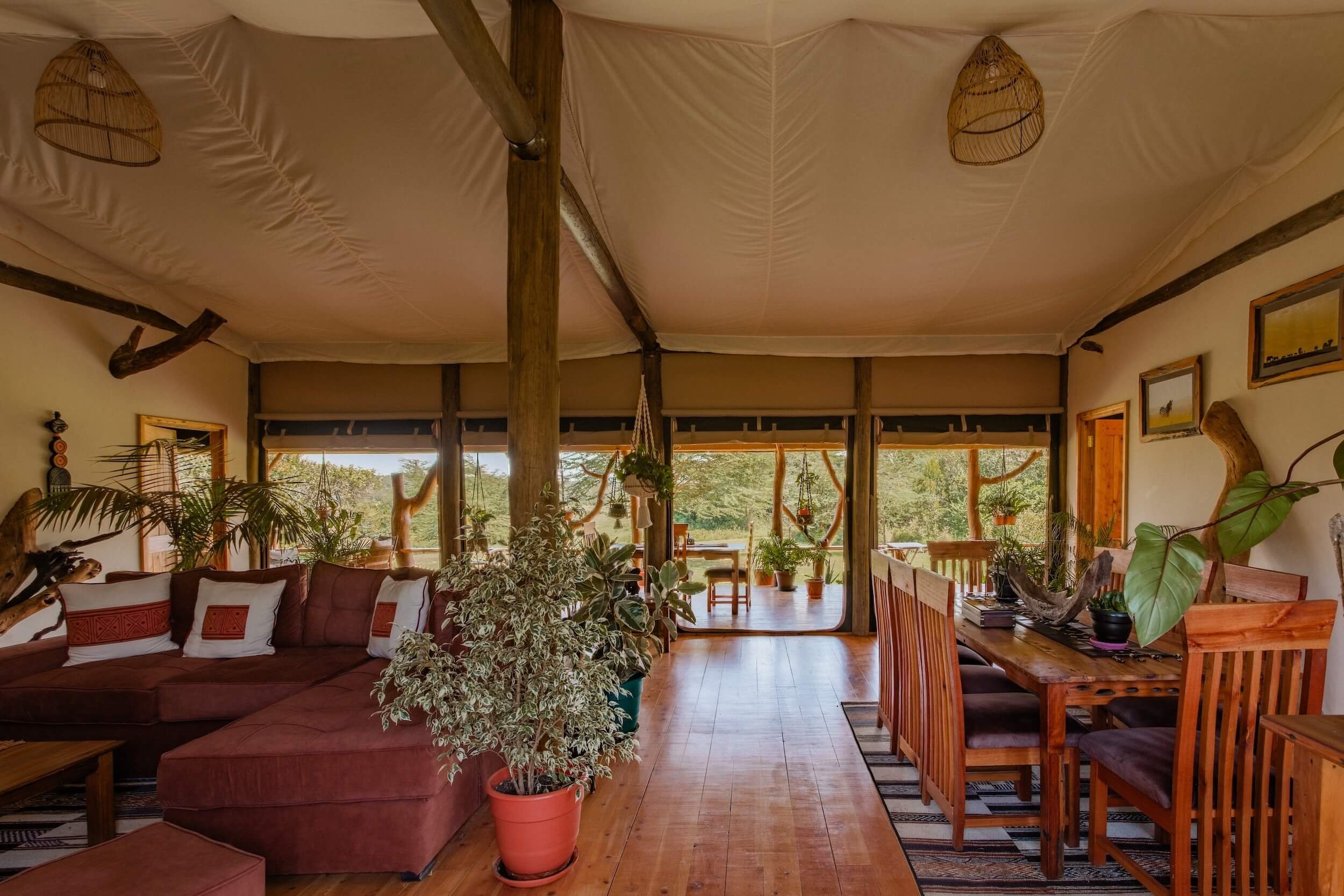 Dining room at Ol Pejeta Safari Cottages in Kenya