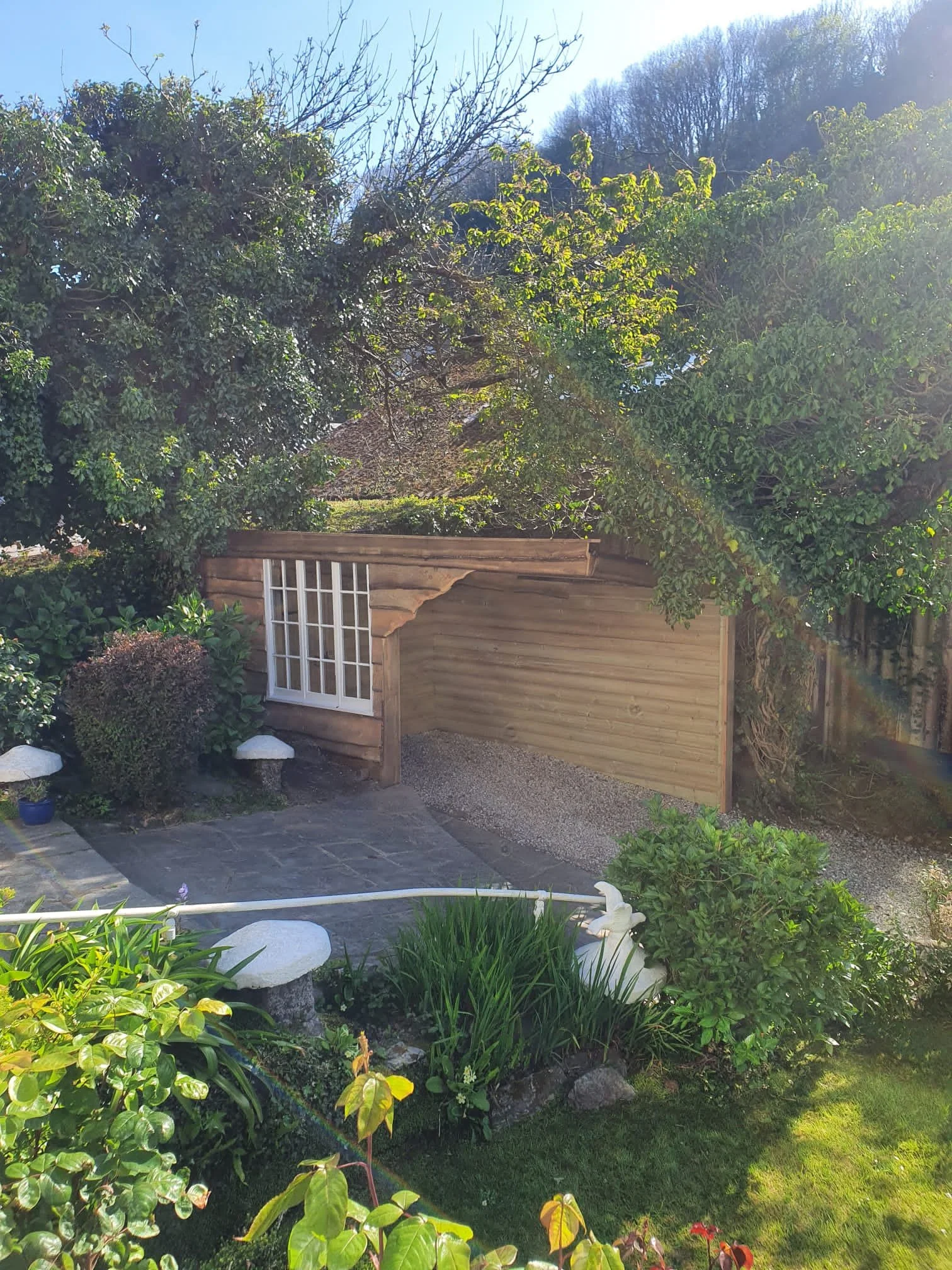 Timber car port storage shed 
