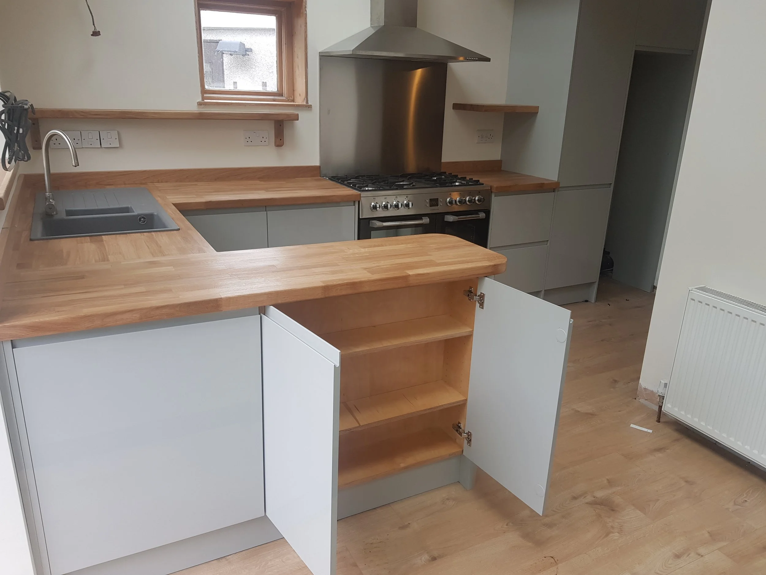 Specialist kitchen cupboard unit carpentry wooden worktops