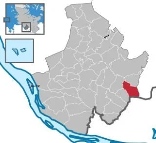 Lage der Gemeinde Bönningstedt im Kreis Pinneberg bei Hamburg. Maler Bönningstedt, Malerbetrieb Peter Basil - Malerfachbetrieb, Maler und Lackierer, Malerfirma für Hamburg und Umgebung.