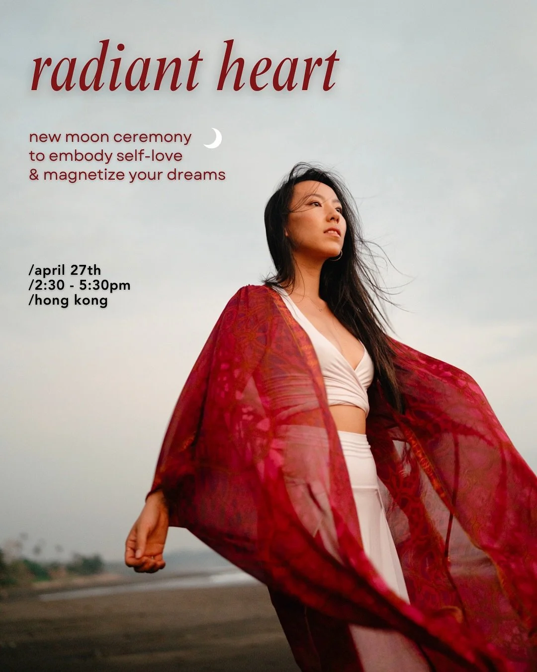 🌙 Hong Kong sisters! I&rsquo;m beyond excited to return this April with a special offering aligned with the new moon.

Radiant Heart 💖 is a transformative ceremony and workshop born from my own lived experiences, deep inner work, training in breath