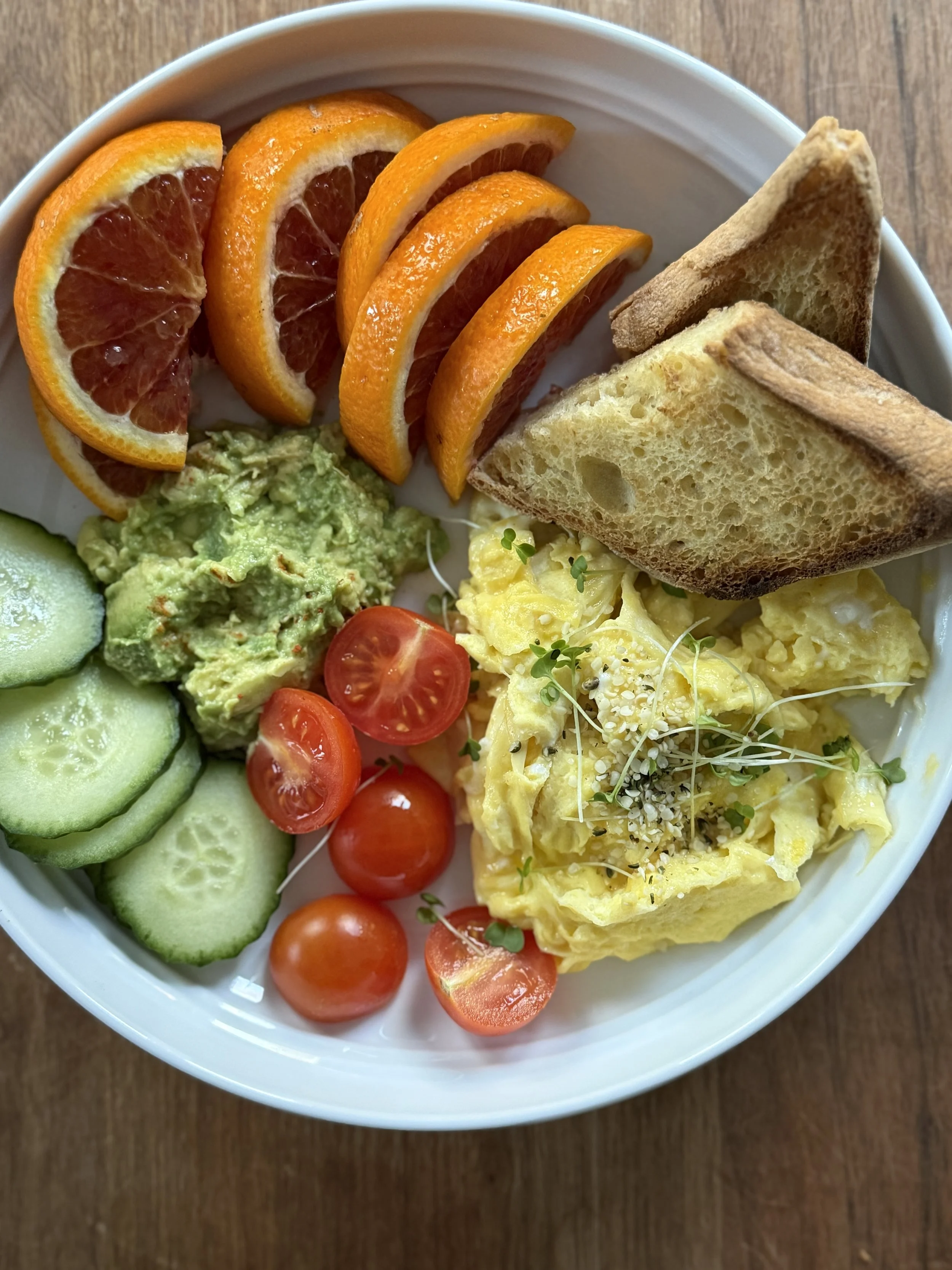 Simple balanced breakfast (no recipe needed)